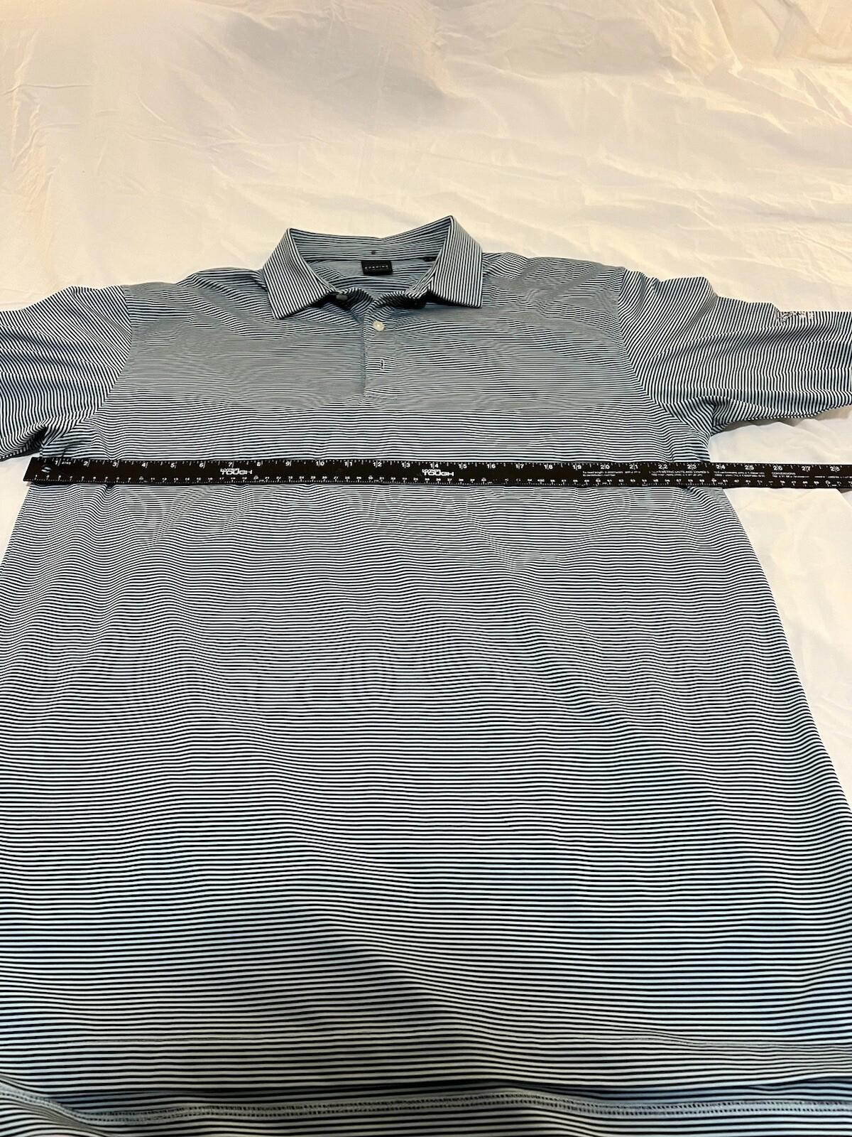 Dunning Golf Men’s Green Blue Golf Polo Shirt Size Xl Short Sleeve Stretch 346