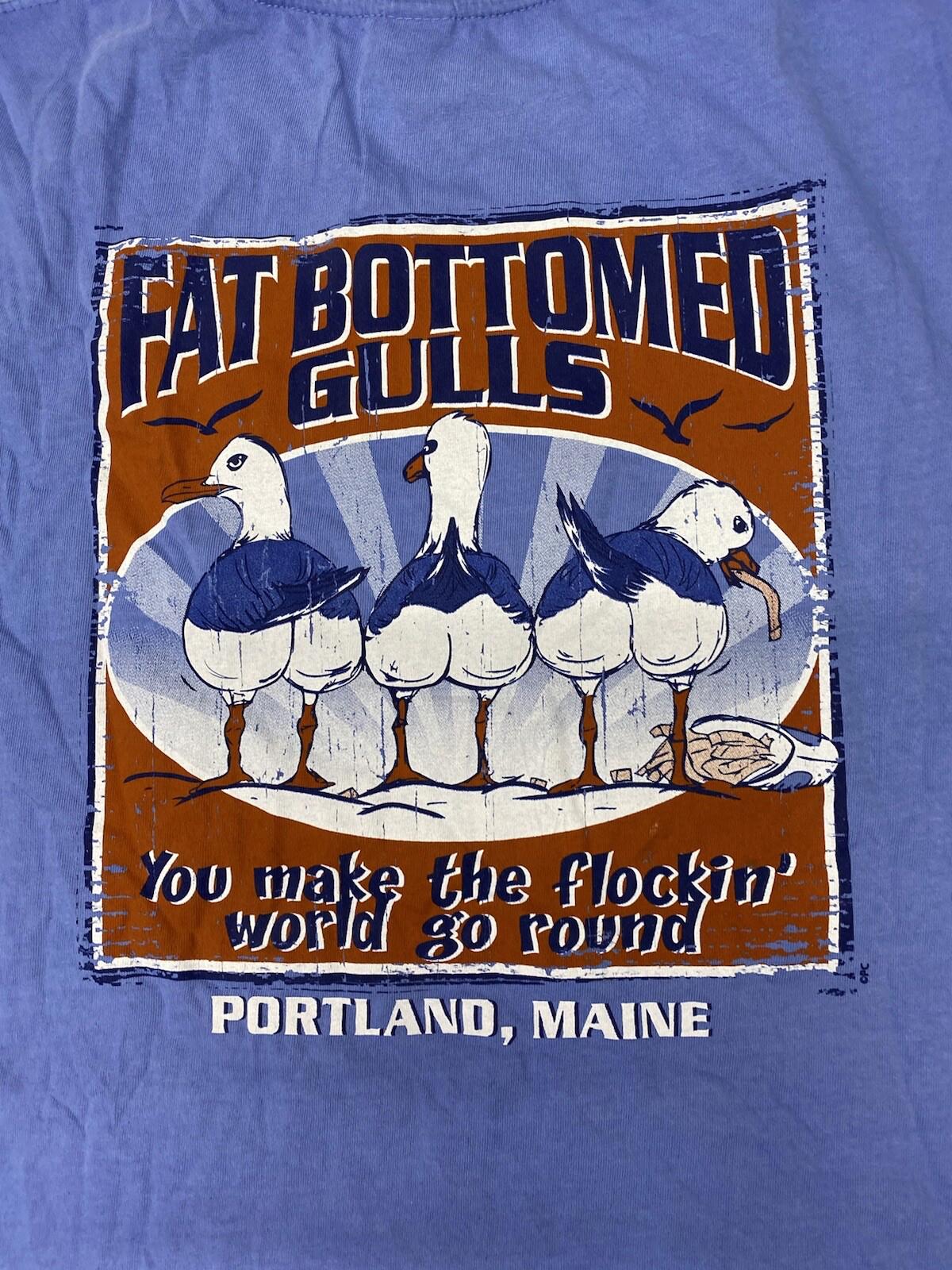 Men’s Double Sided Funny T Shirt Portland, Maine Size Xl Blue Nwt E