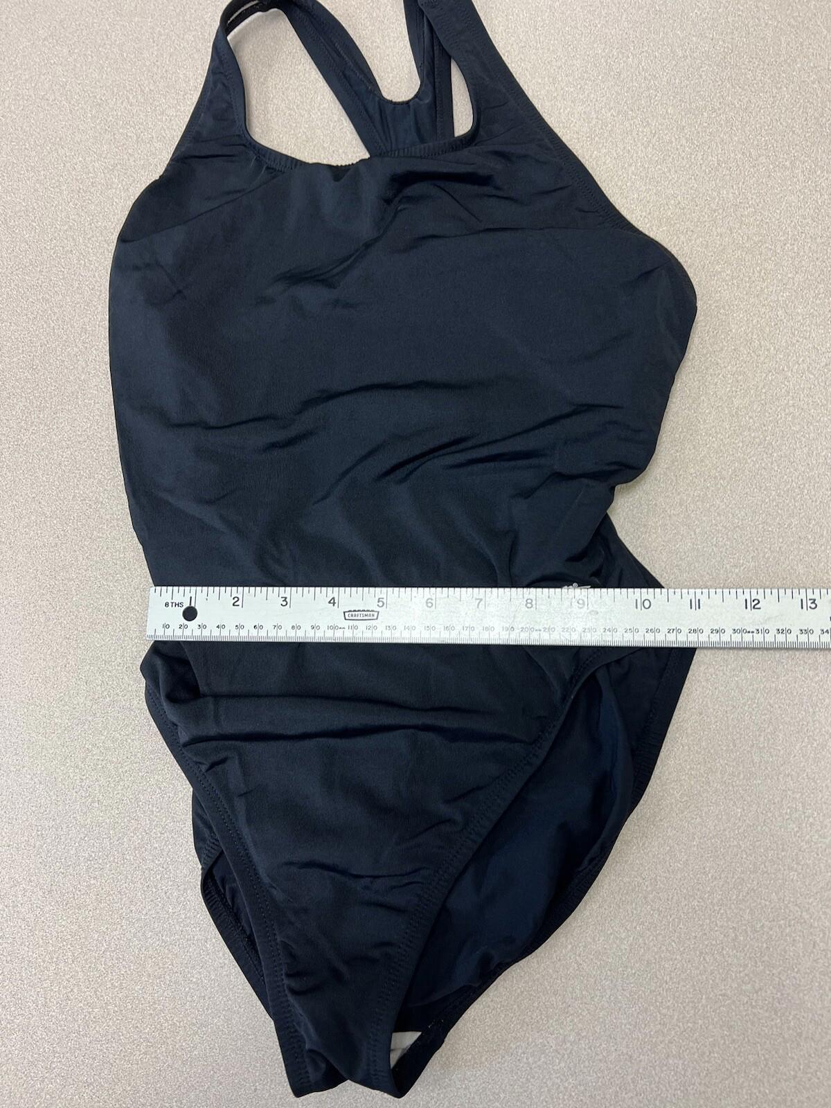 Ocean One Piece Swimsuit Women’s Size 36 Black Logo Open Racerback Fast 309