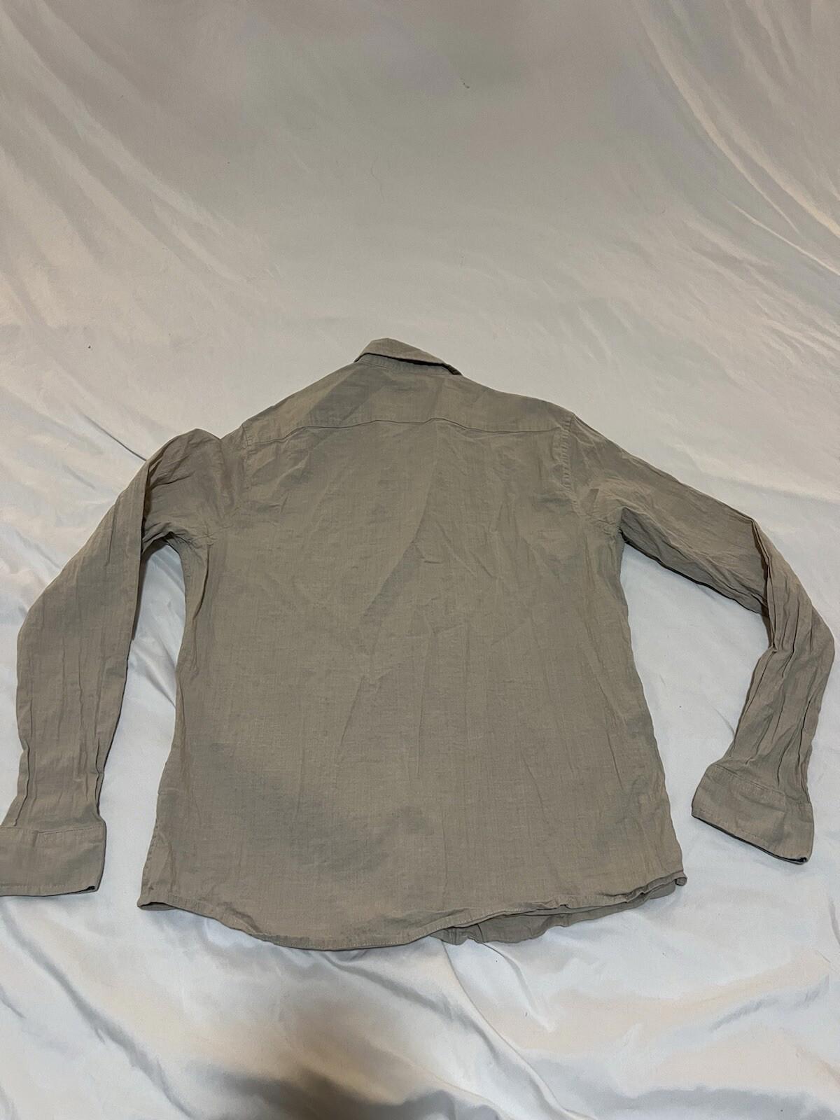 Taylor Vintage Luxe Performance Shirt Men Medium Button Up Beige 366