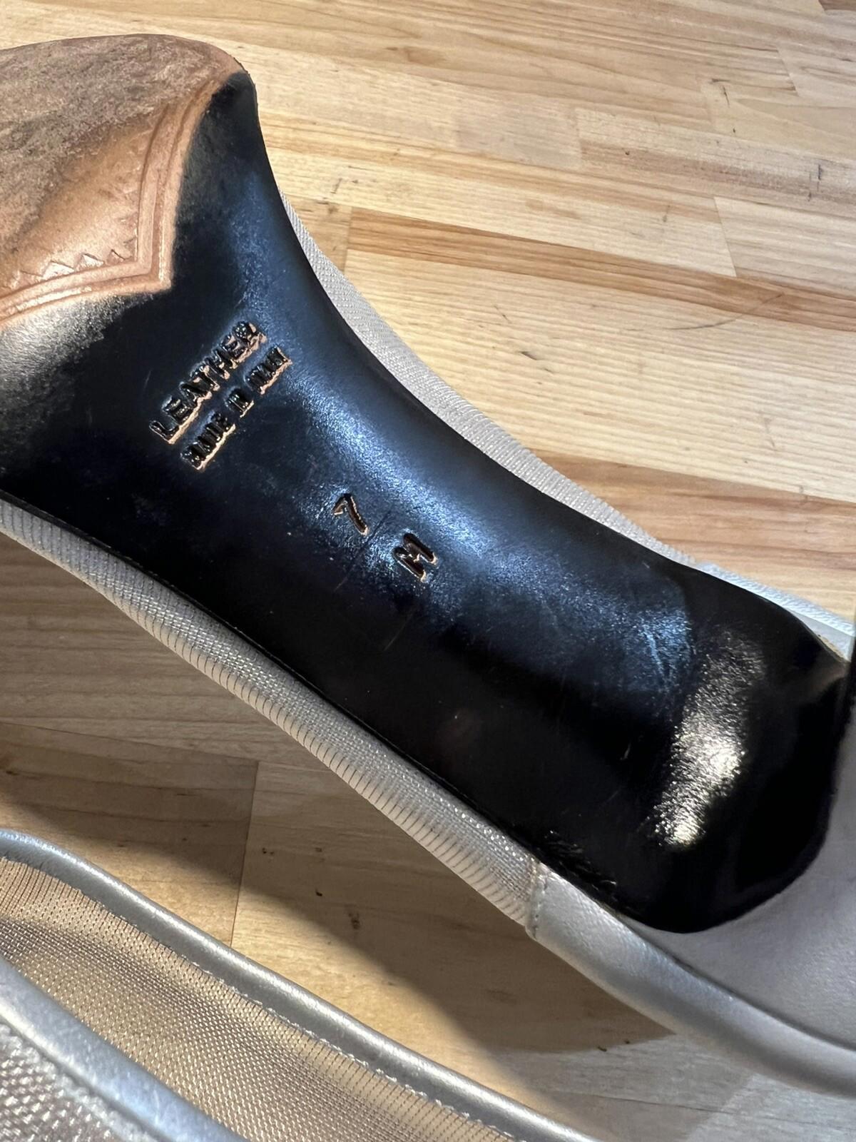 Vintage Yves Saint Laurent Leather Metallic Pumps Shoes Heels Size 7