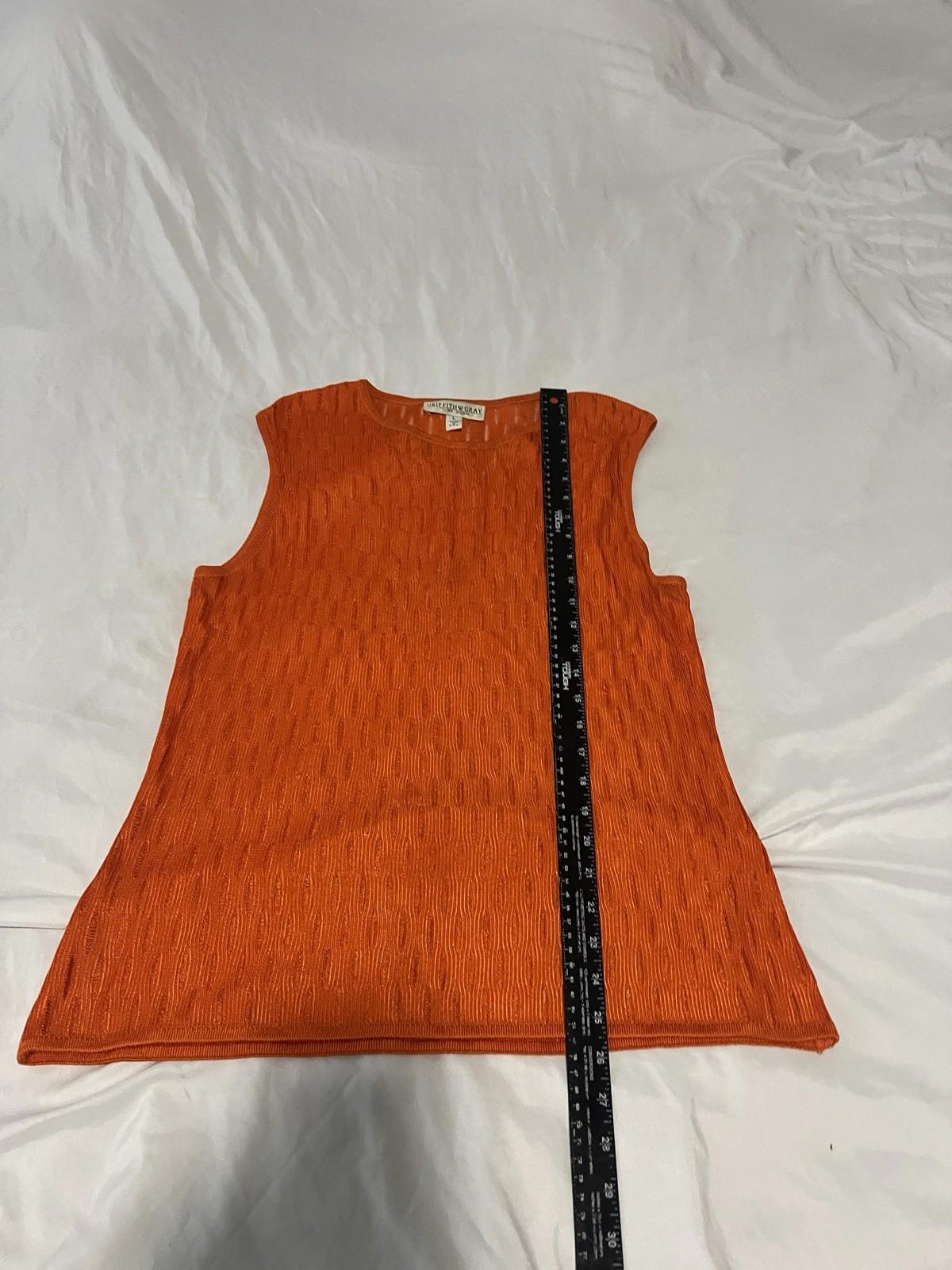 Griffith Gray for St. John Cable Knot Sleeveless Crewneck Orange Size Large 138