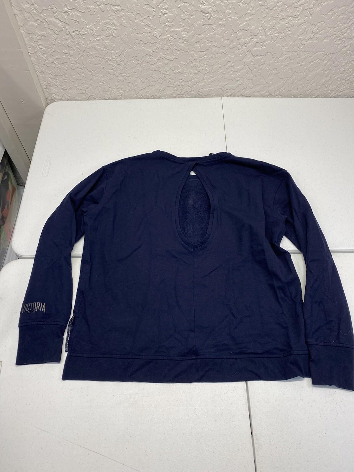 Victoria’s Secret Sport Logo Blue Crew Neck Sweater Women's Size Large F