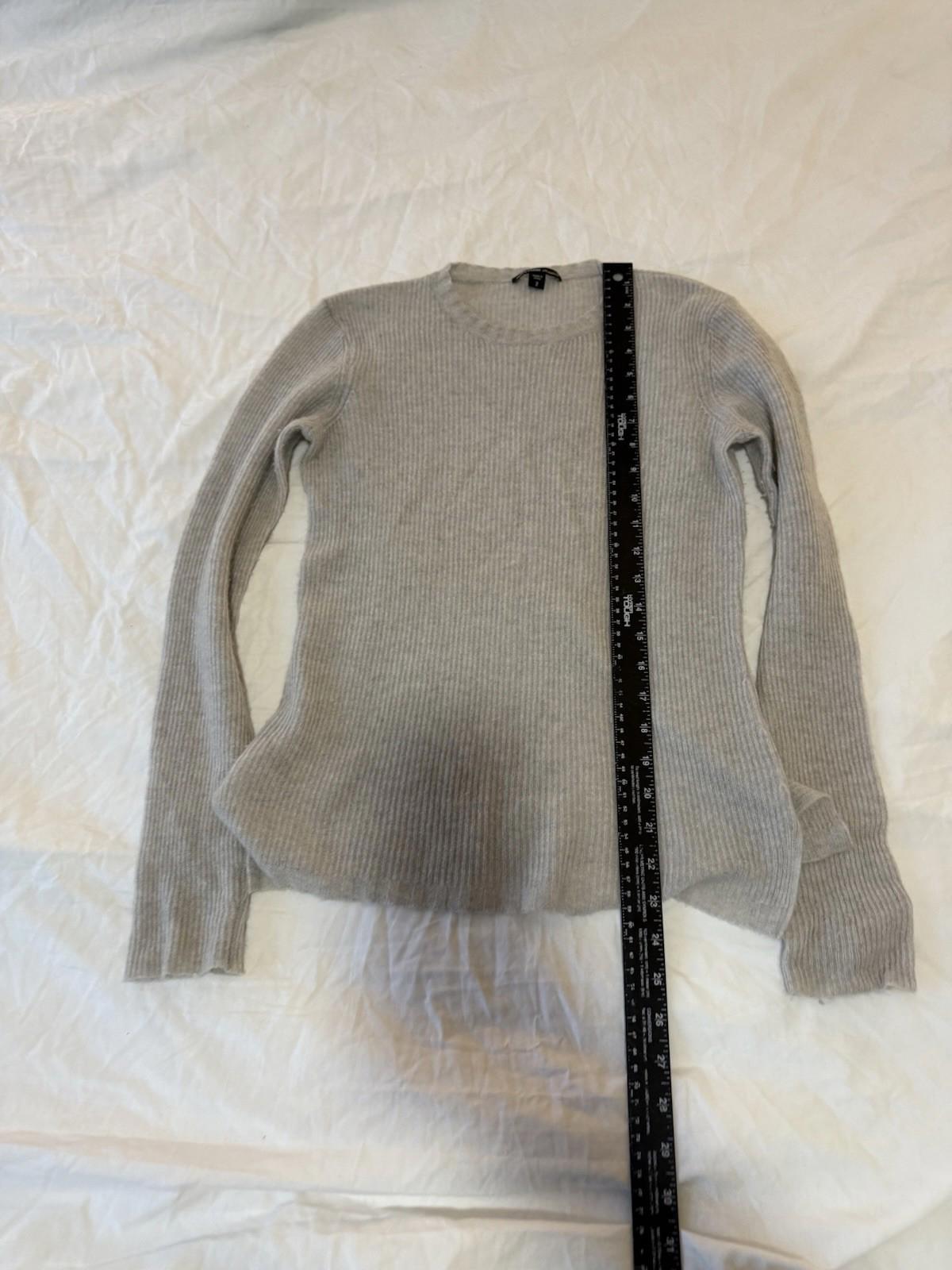 James Perse Los Angeles Sweater Women Sz 2 100% Cashmere Crew Neck Grey 153