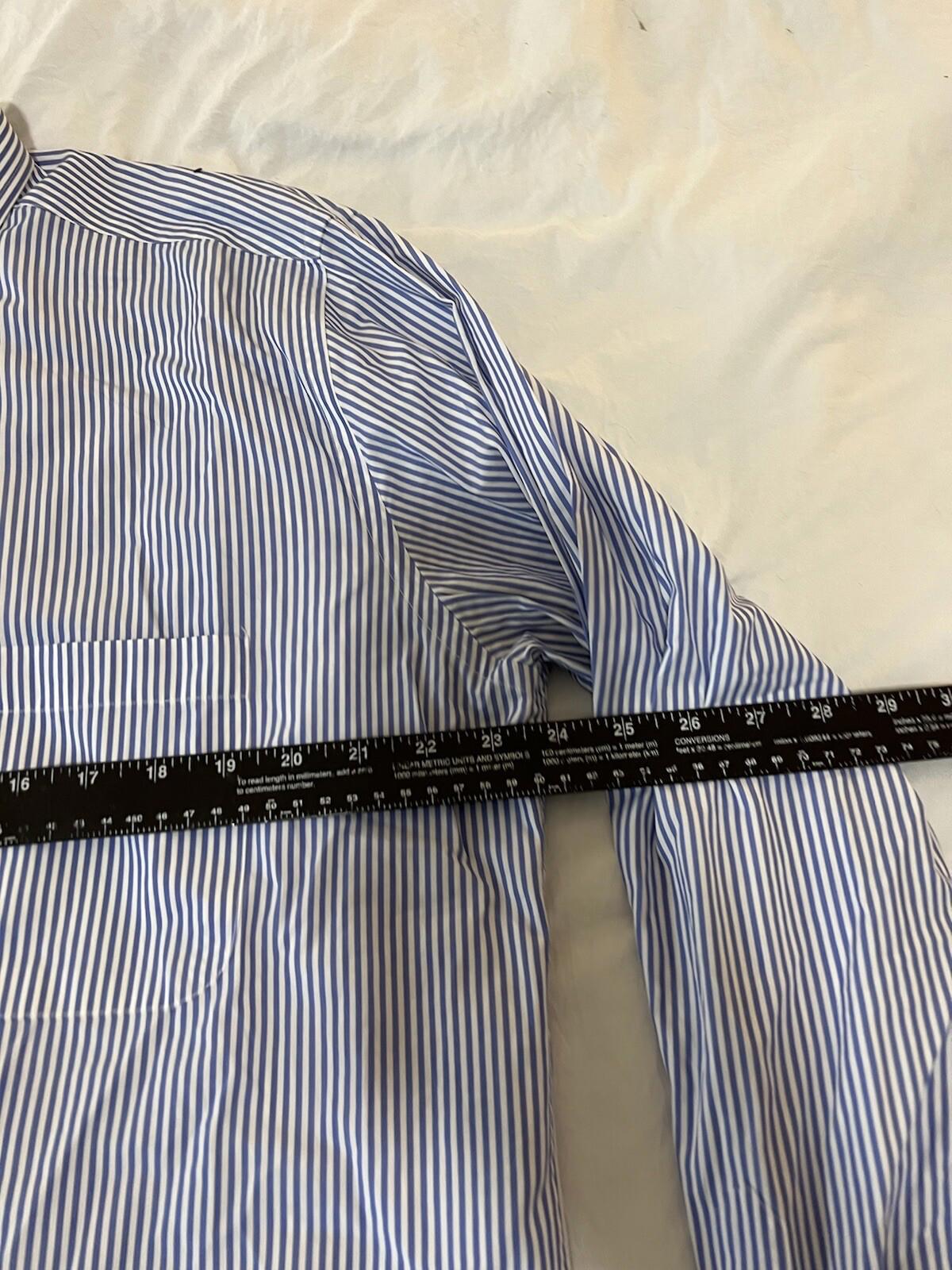MINE Dress Shirt Men’s Size L Modern Fit Blue Stripes 246