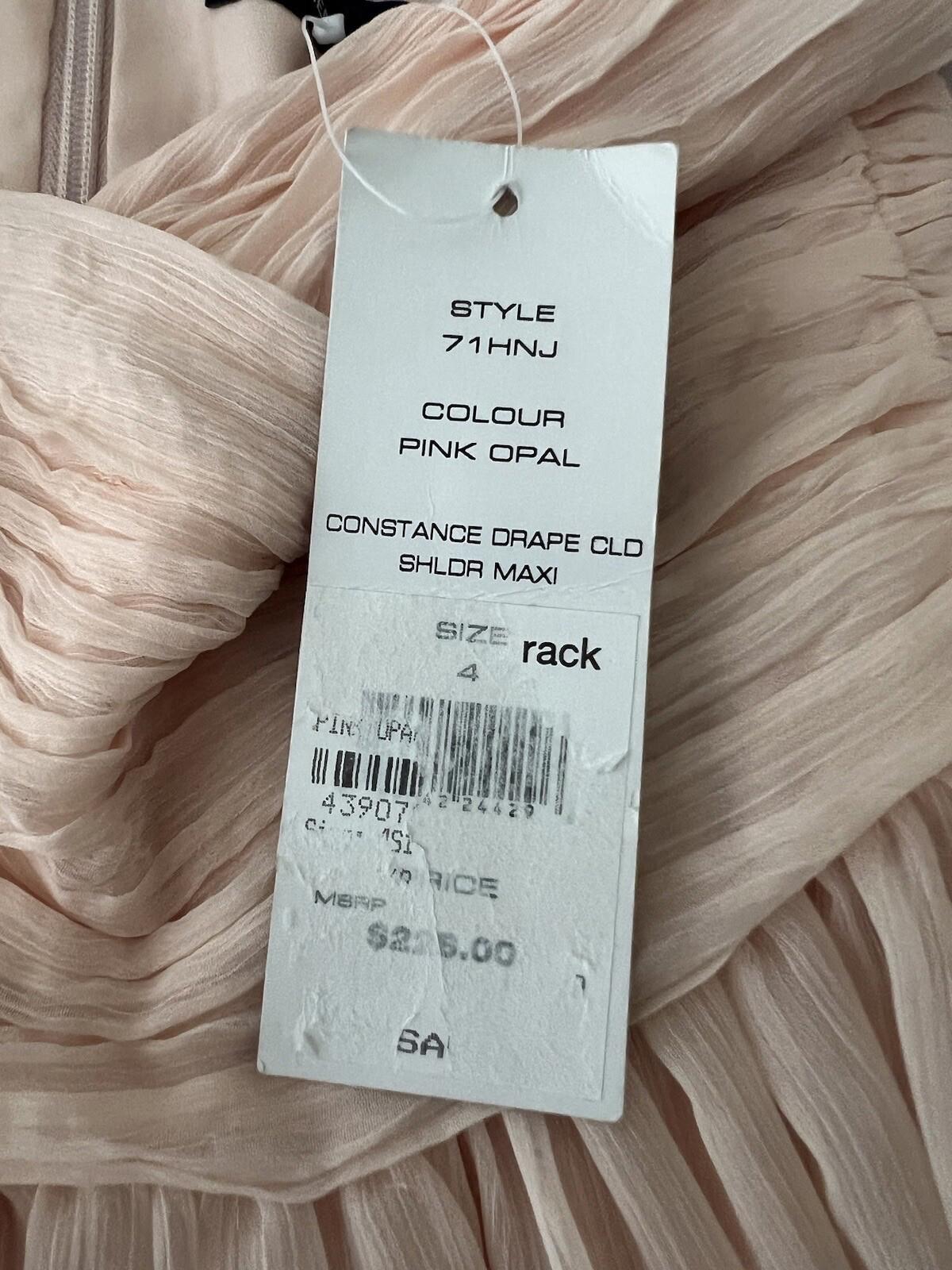 French Connection Women Constance Drape Cold Shoulder Dress Pink Size 4 Nwt 337