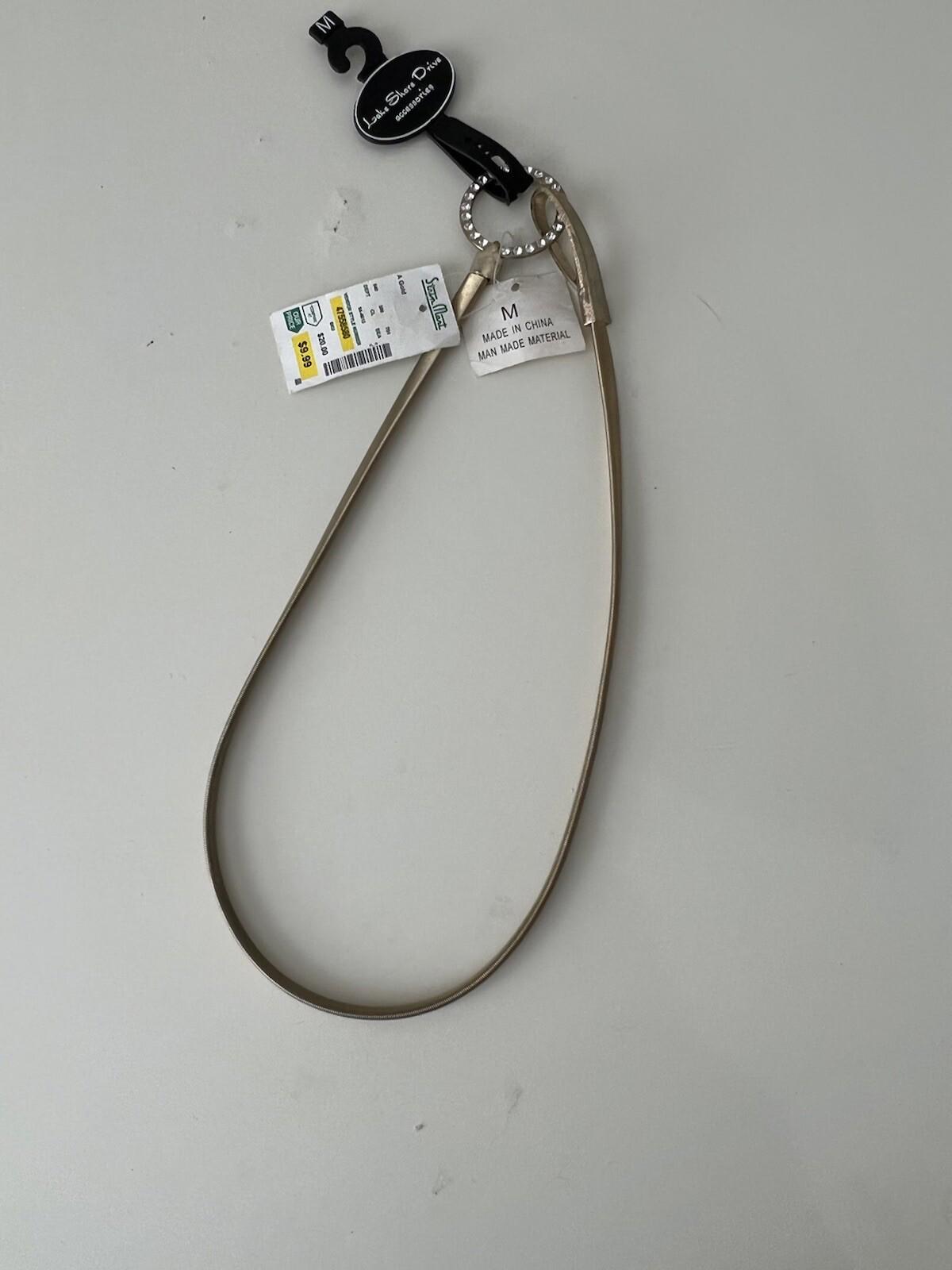 LAKE SHORE DRIVE Women's Belt Metal Stretch Belt Size M Nwt 237