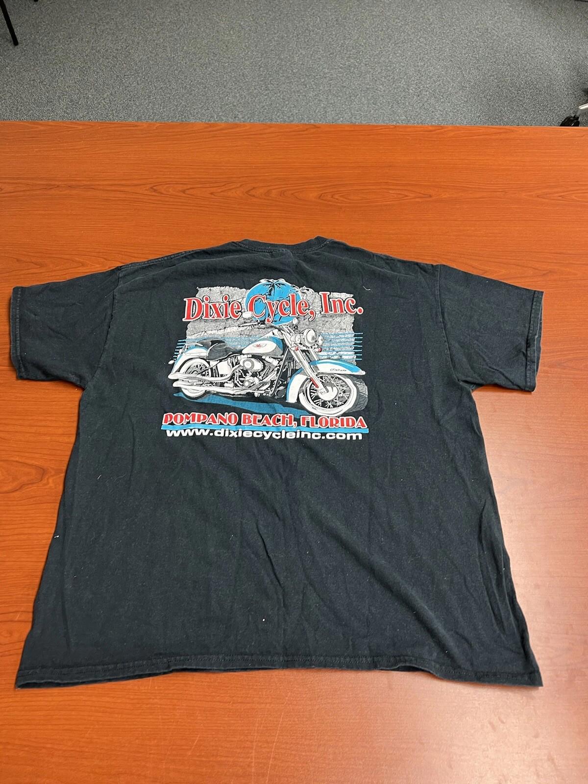 Dixie Cycle Inc Pompano Beach Black Size Xl Short Sleeved T shirt 116