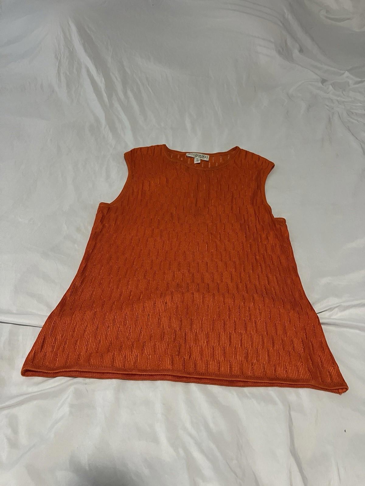 Griffith Gray for St. John Cable Knot Sleeveless Crewneck Orange Size Large 138