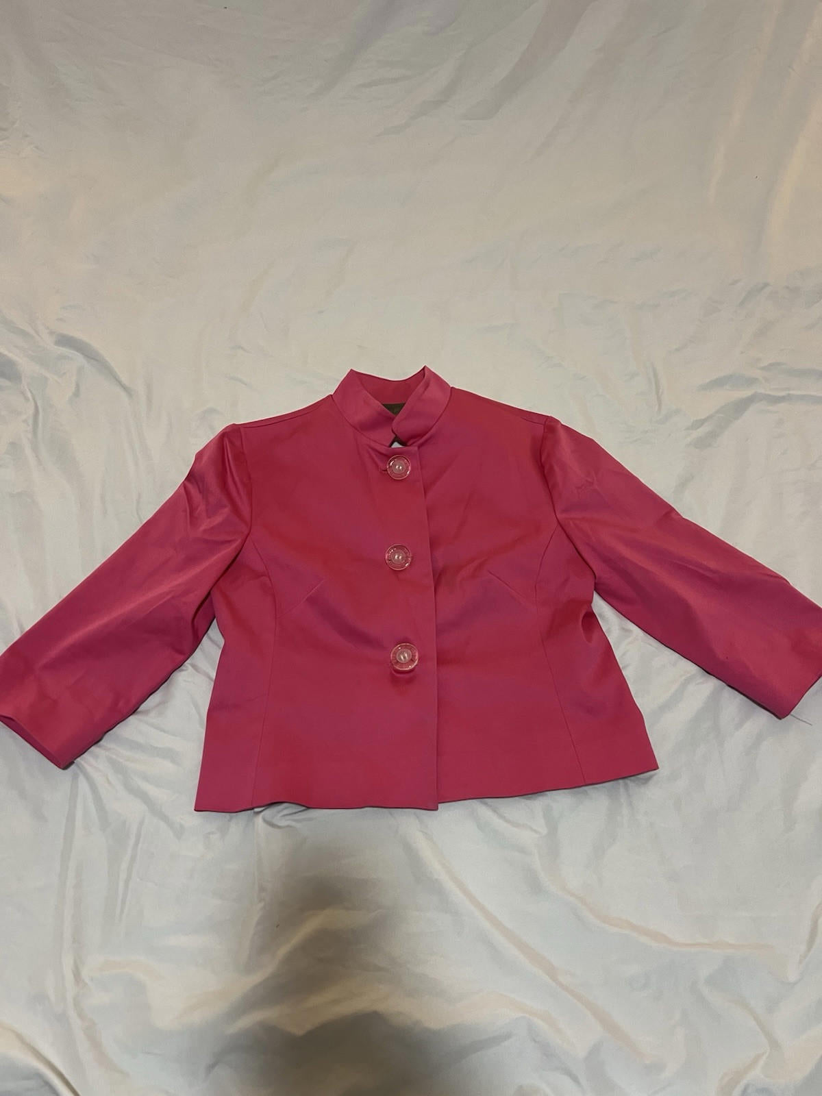 Walter Women’s Hot Pink Cropped Coat Size 6 Crop Sleeve 136