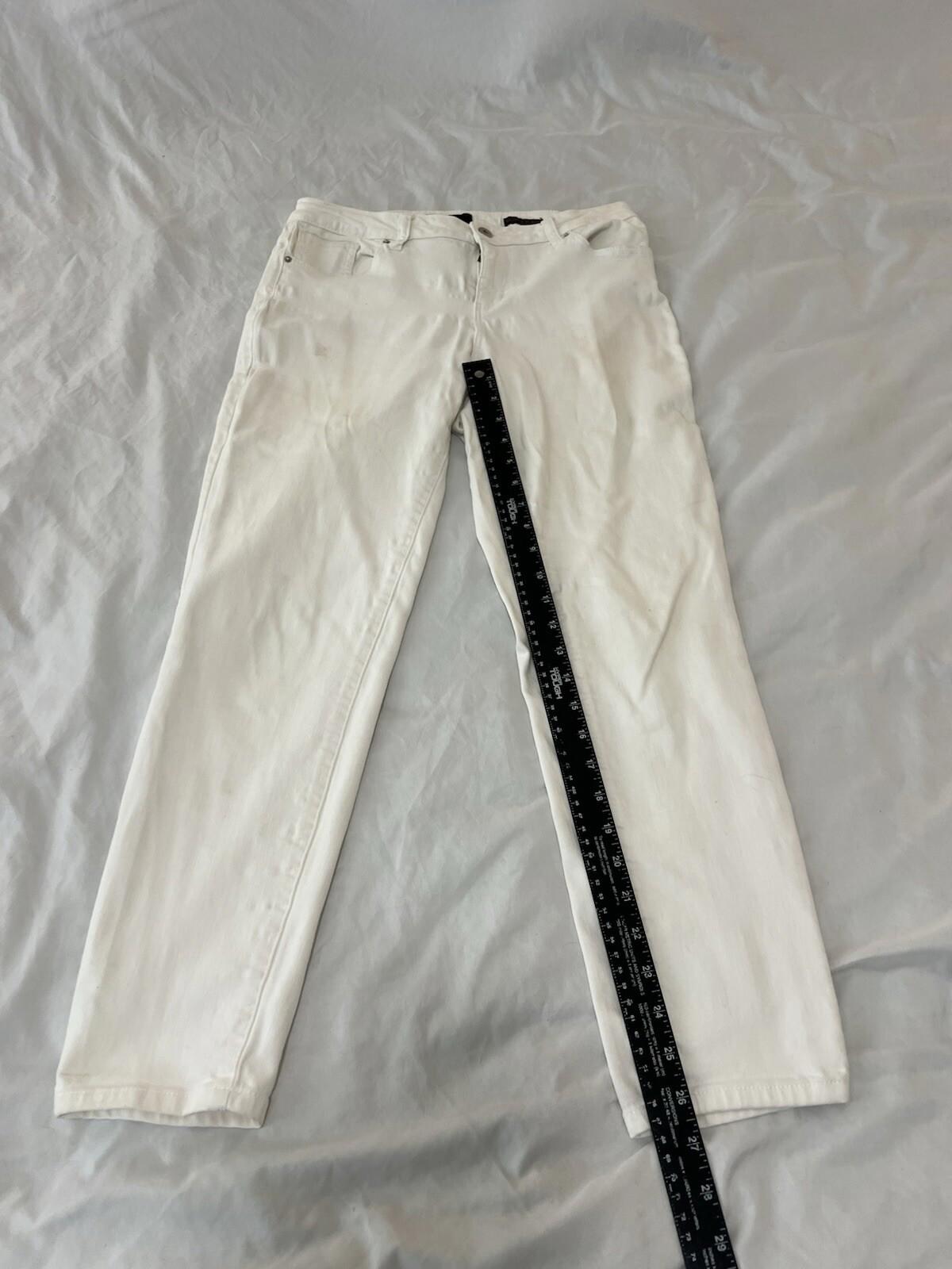 Earl Jean Womens 12 Mid-Rise Skinny Ankle Medium Wash White Denim 124