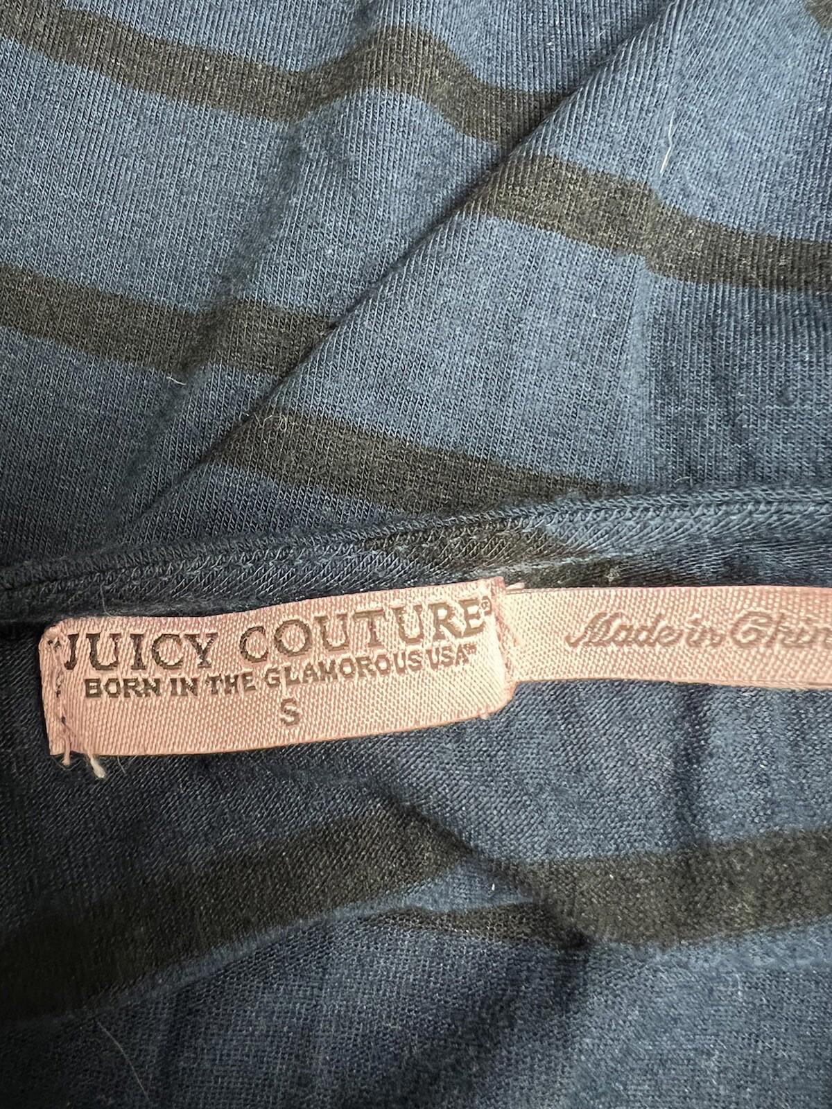 Vintage y2k Juicy Couture Women Blue Striped Casual Dress Size Small 118