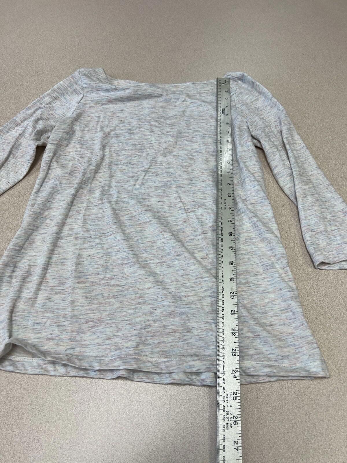 Ann Taylor Shirt Women's Small 3/4 Sleeve Round Neck Draped Front 323