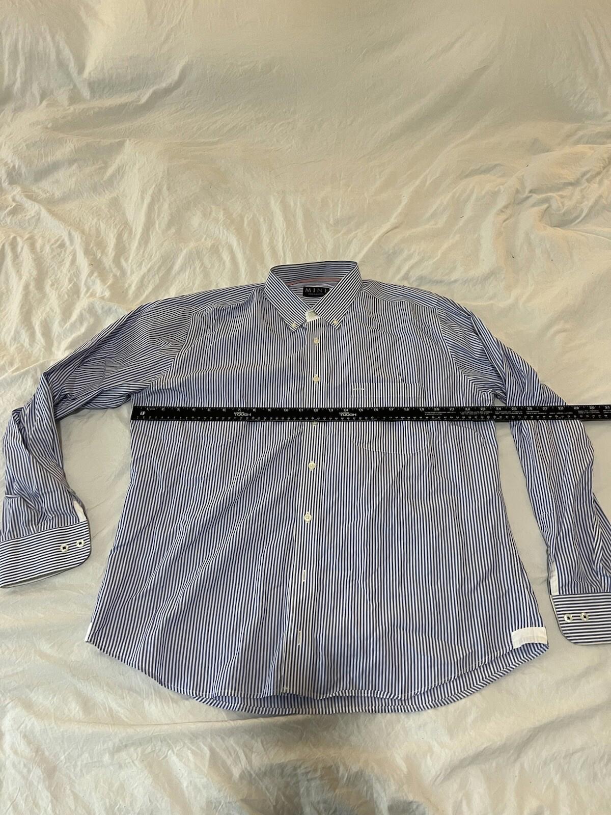 MINE Dress Shirt Men’s Size L Modern Fit Blue Stripes 246