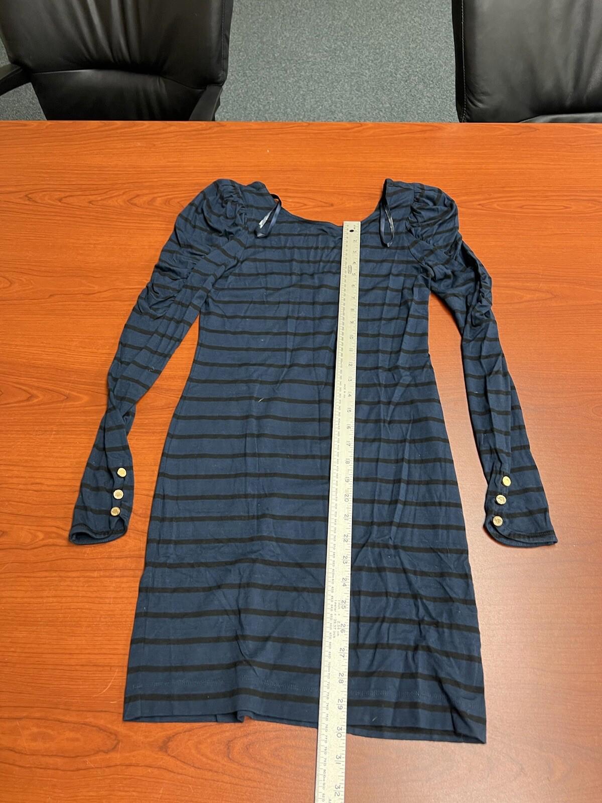 Vintage y2k Juicy Couture Women Blue Striped Casual Dress Size Small 118