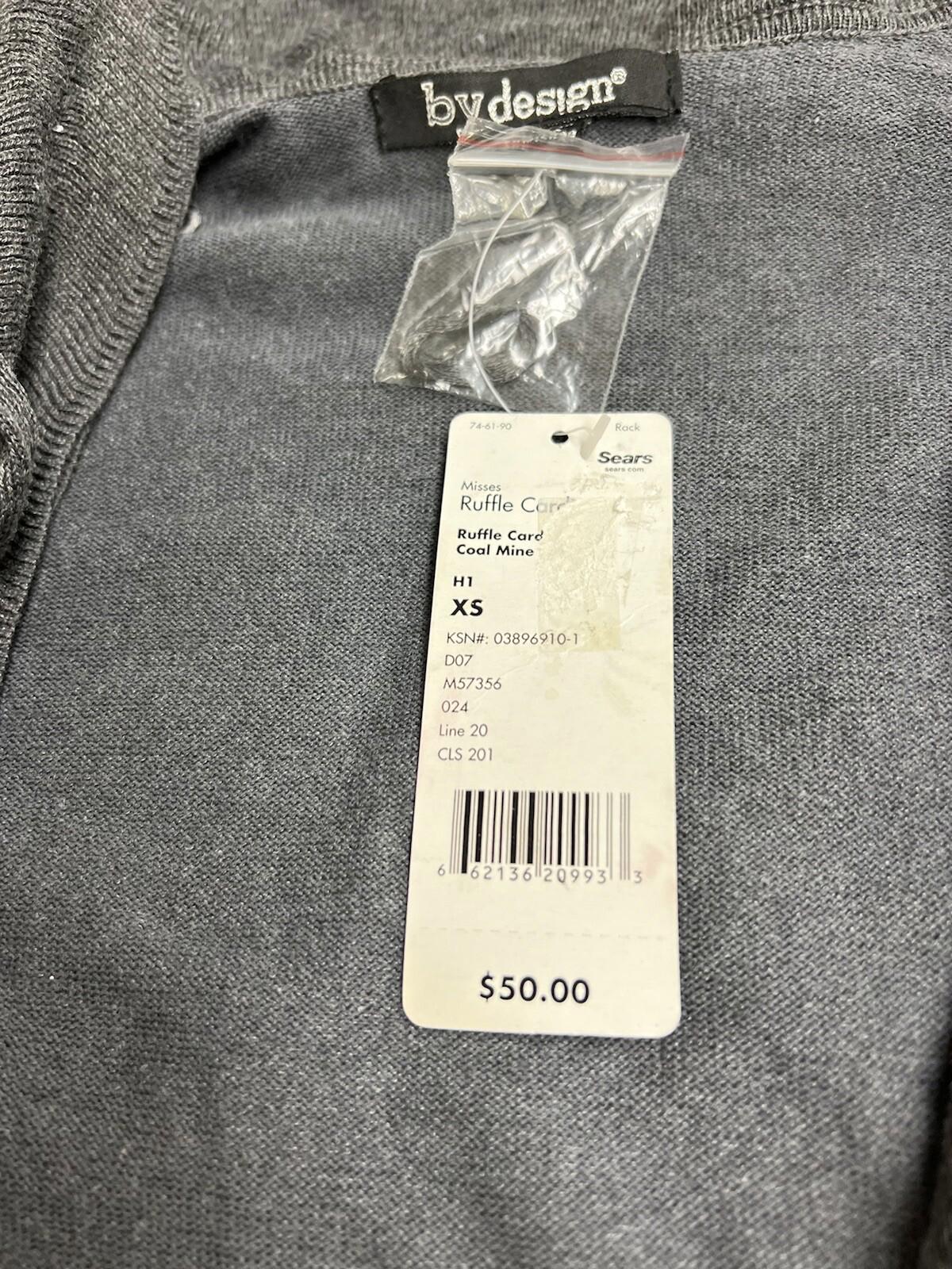 NEW By Design Size Xs Gray Open Cardigan Jacket Knit Sweater 118