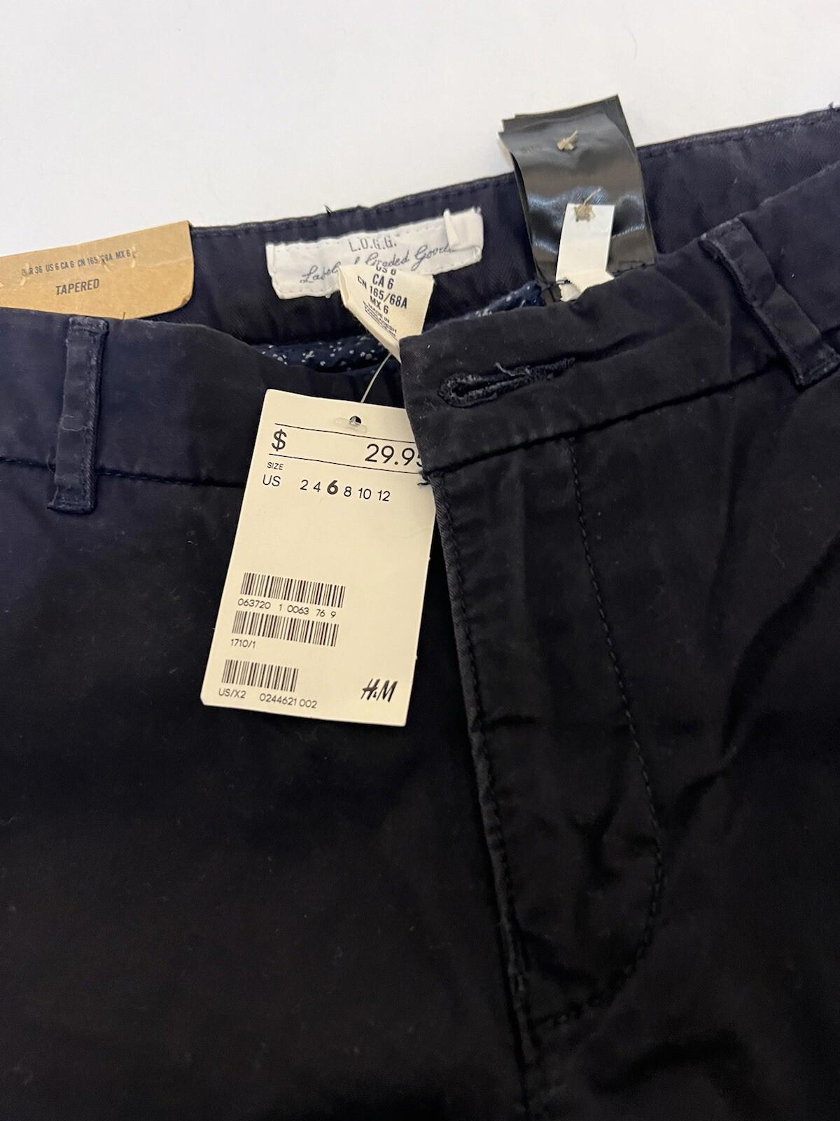 H&M Pants Womens 6 Black HIgh Rise Tapered Pockets Career NWT 365