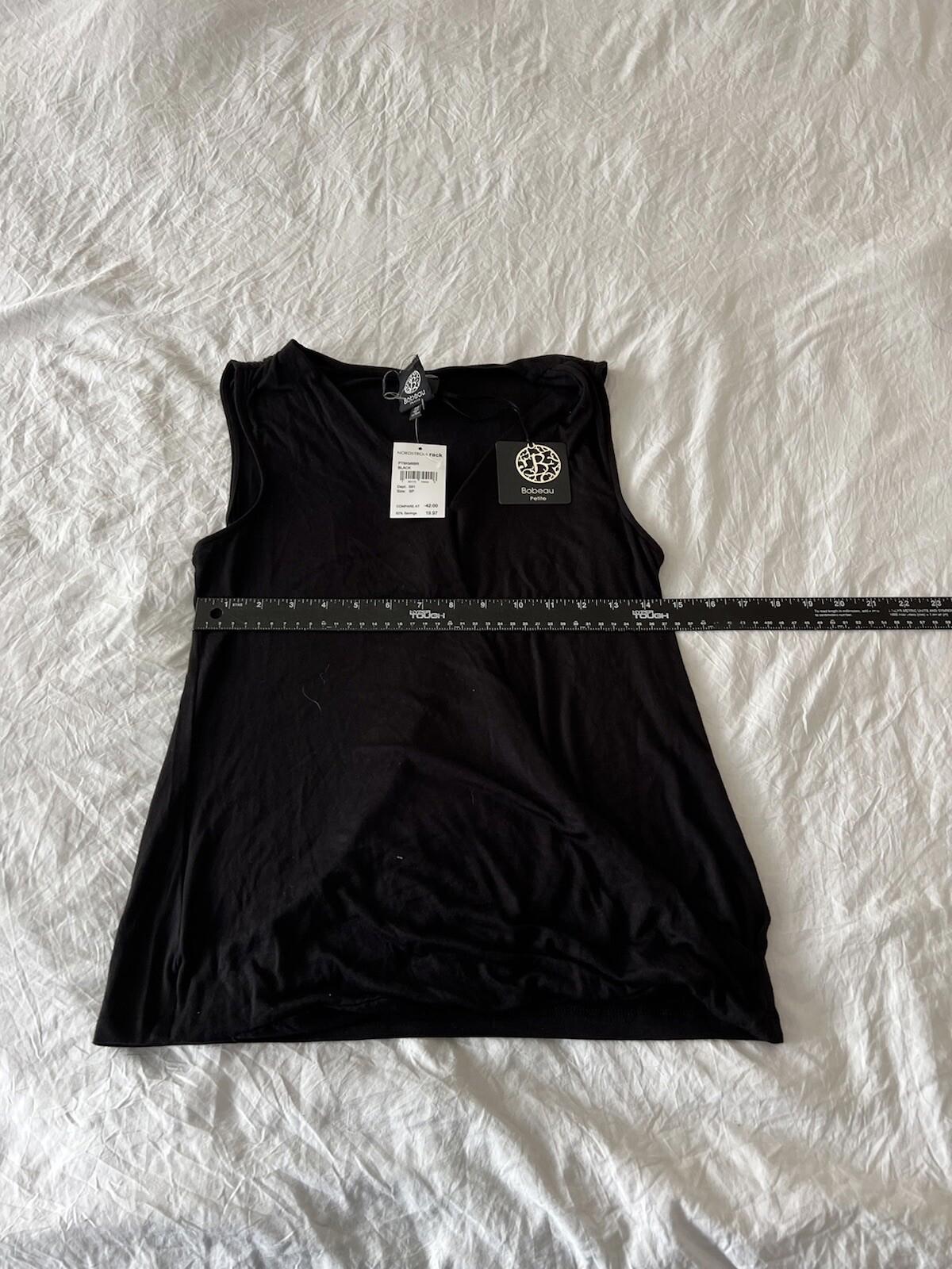 Bobeau Women's black Tank top, size Petite Small NWT 244