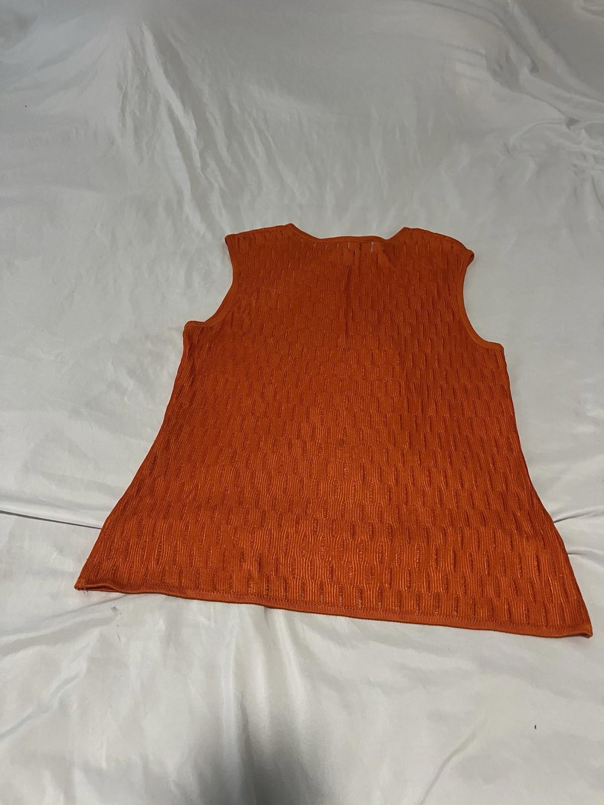 Griffith Gray for St. John Cable Knot Sleeveless Crewneck Orange Size Large 138