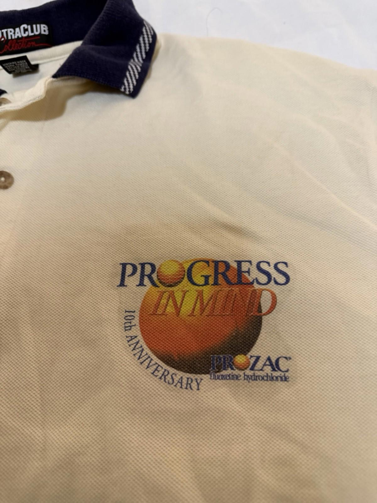 Rare Vintage 1990s Prozac Drug Polo Shirt Size Large 130