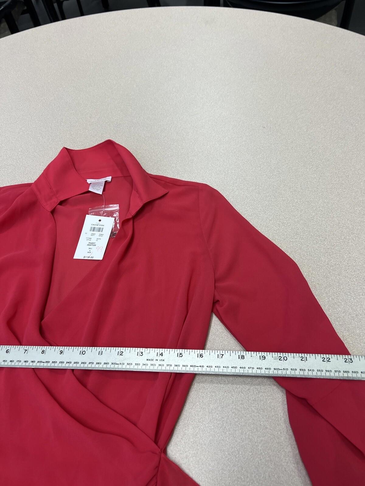 CACHE Size 6 Red Tiered Dress Cocktail Dress Nwt 324