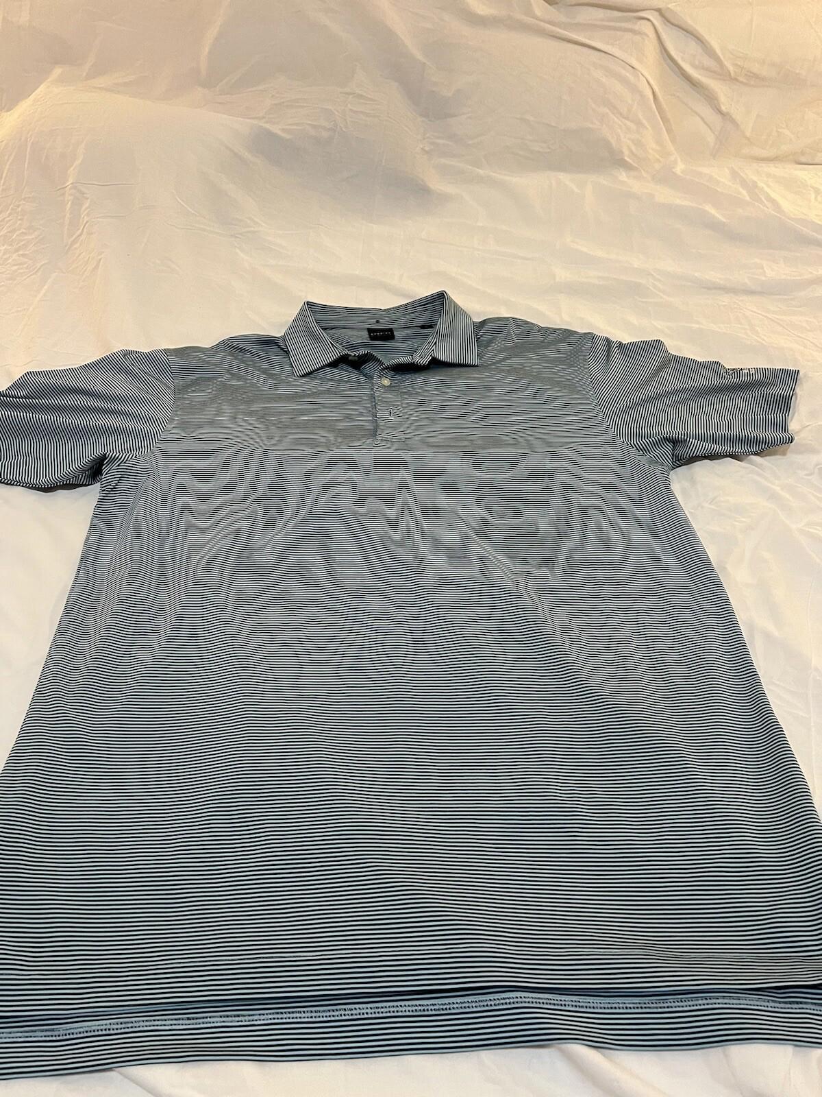 Dunning Golf Men’s Green Blue Golf Polo Shirt Size Xl Short Sleeve Stretch 346