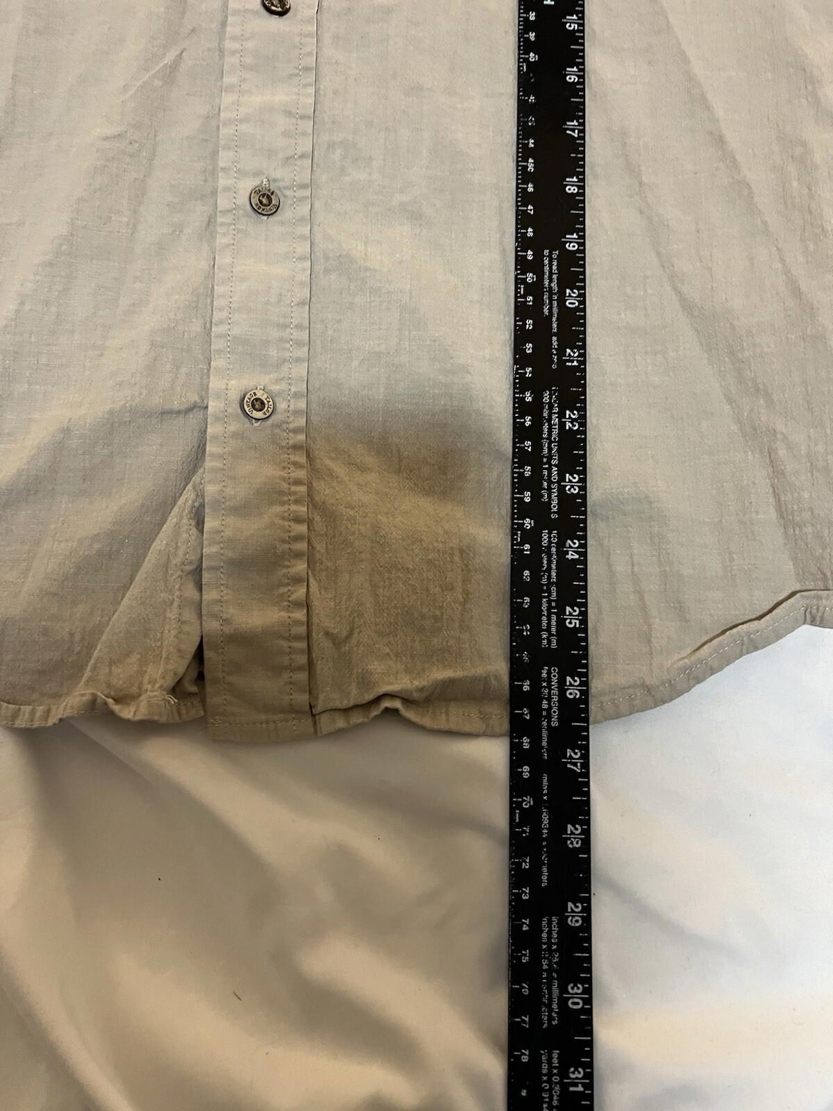 Taylor Vintage Luxe Performance Shirt Men Medium Button Up Beige 366