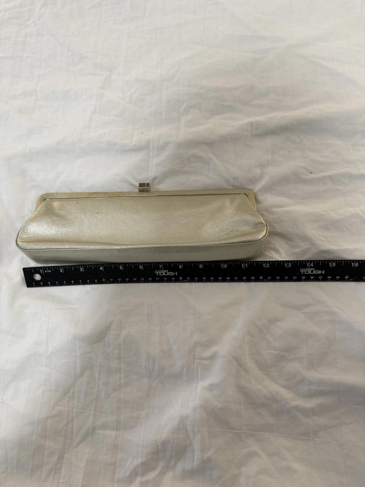 Lambertson Truex Designer Soft Leather Clutch Gold Made In ITALY 130