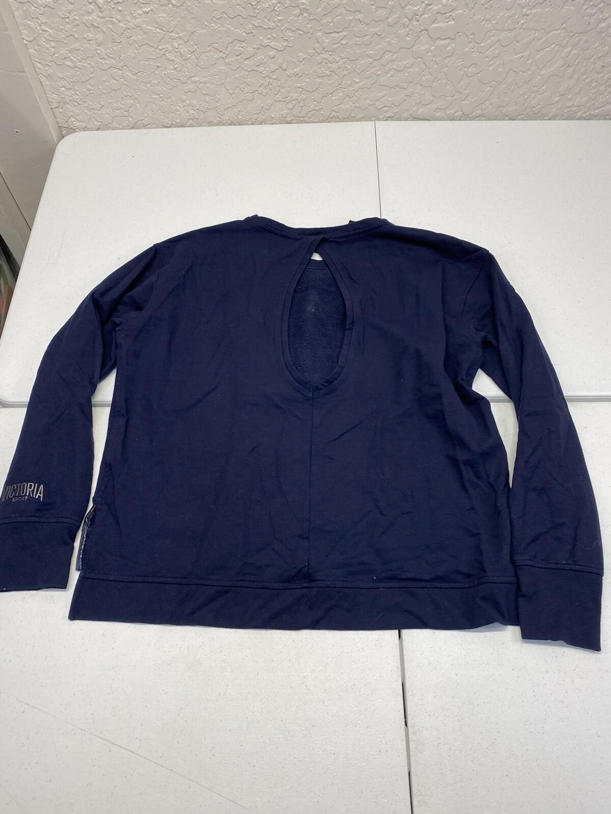 Victoria’s Secret Sport Logo Blue Crew Neck Sweater Women's Size Large F