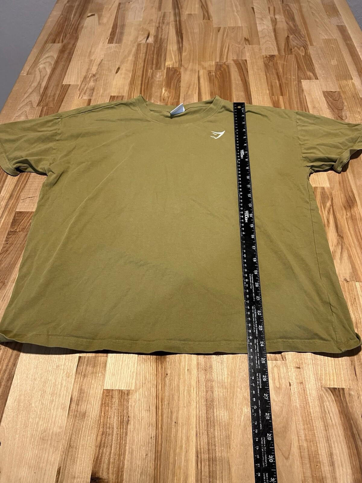 Gymshark Shirt Large Green Performance Spell Out Gym Workout  Mens 119