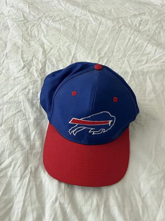 Vintage Buffalo Bills Hat Cap Strap Back Blue Red Logo 7 Light Up Hat NFL 147