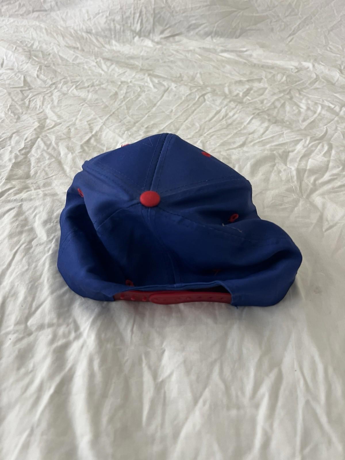 Vintage Buffalo Bills Hat Cap Strap Back Blue Red Logo 7 Light Up Hat NFL 147