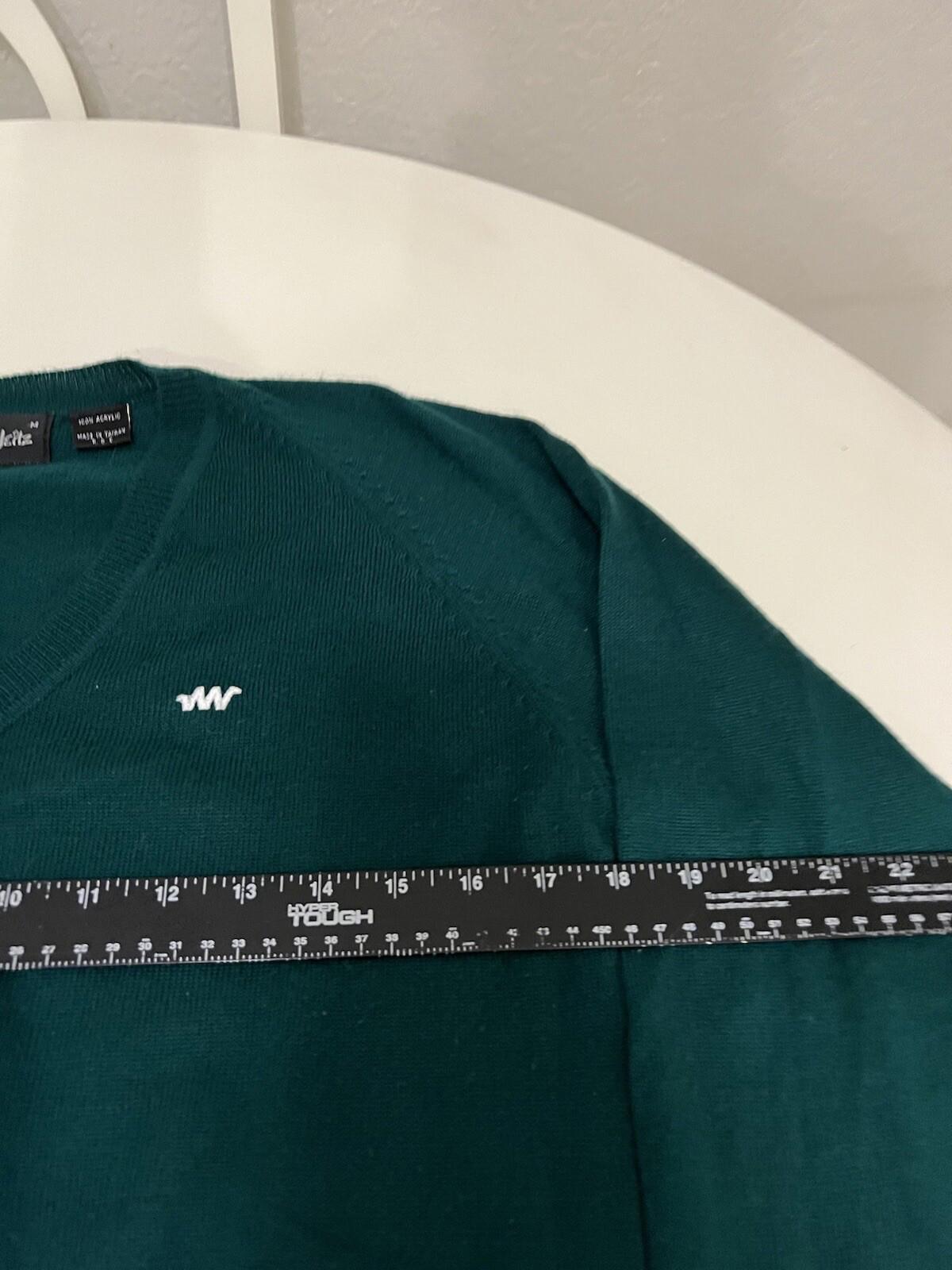 Vintage 80's John Weitz  Men's  Sweater Green  Medium USA Made 118
