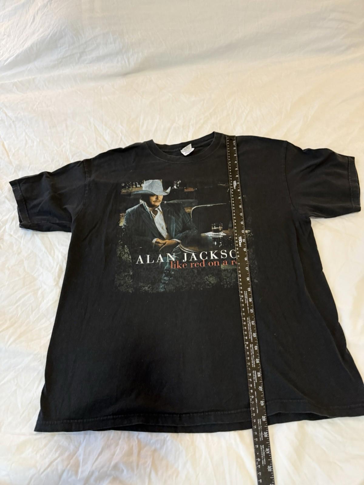 Vintage Alan Jackson Shirt Black Like Red On A Rose Black Country Xl 153