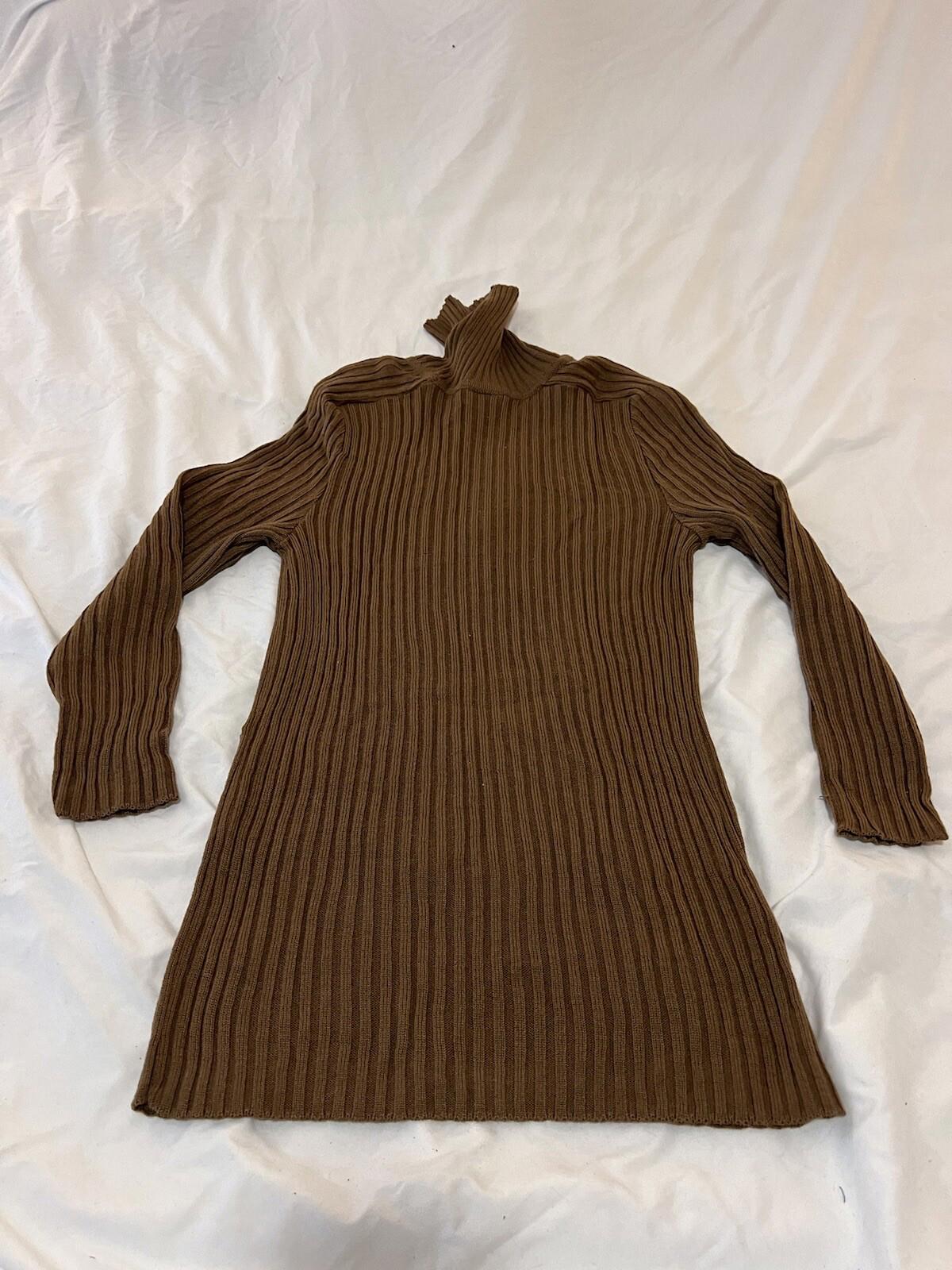 Vintage Mondi Sweater Dress  Brown 1980s Size Medium 353