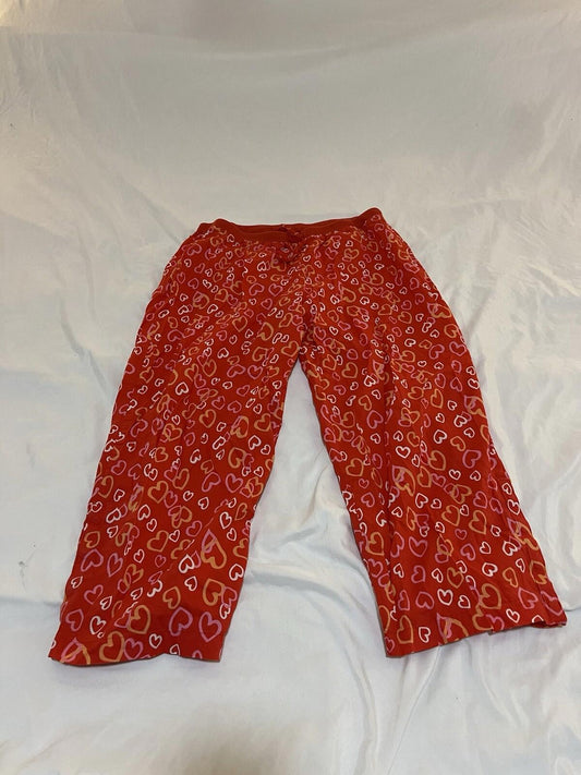 VINTAGE Y2K Victoria’s Secret Pajama Pants Size Small Cropped Red Pink 365