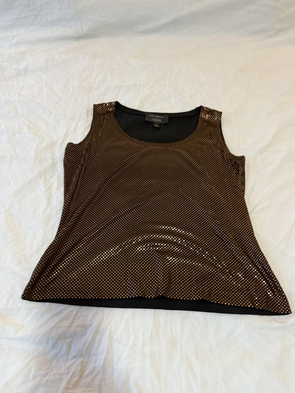 St. John Sleeveless Knit Shell Tank Top Orange Size Medium 153