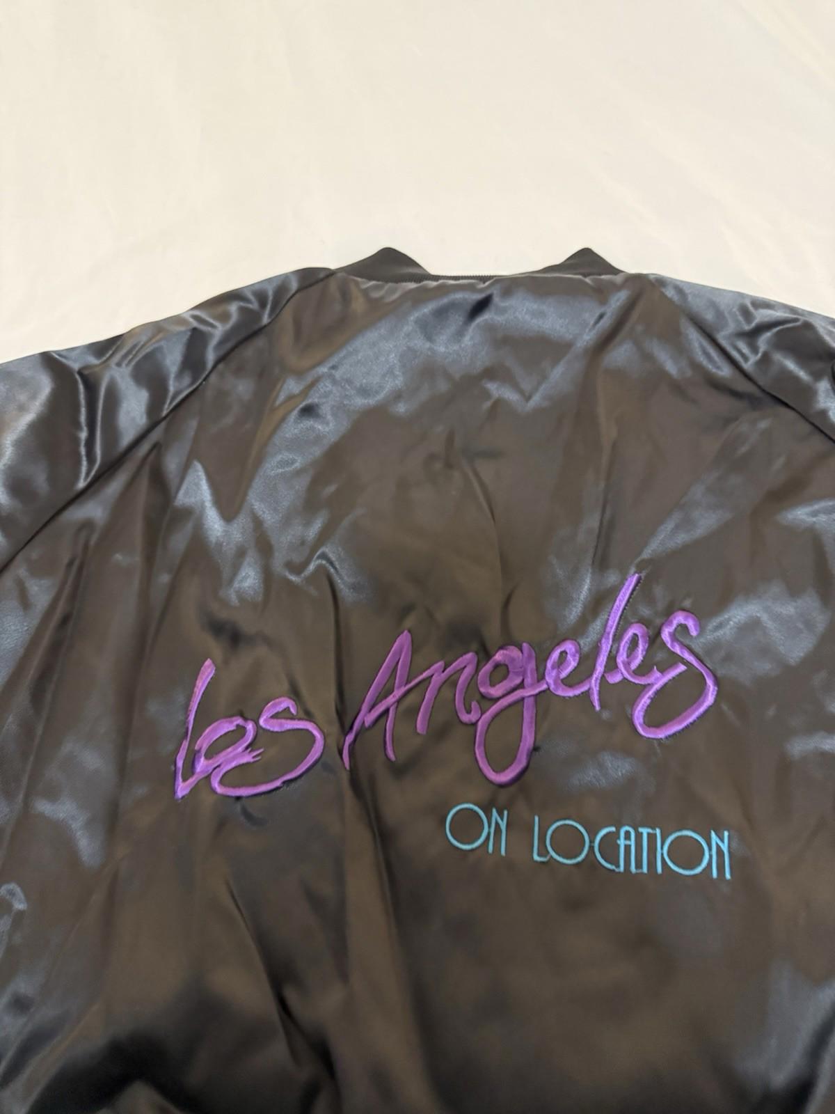 Vintage Swingster Jacket Mens XL Los Angeles On Location Satin Bomber 90s 148