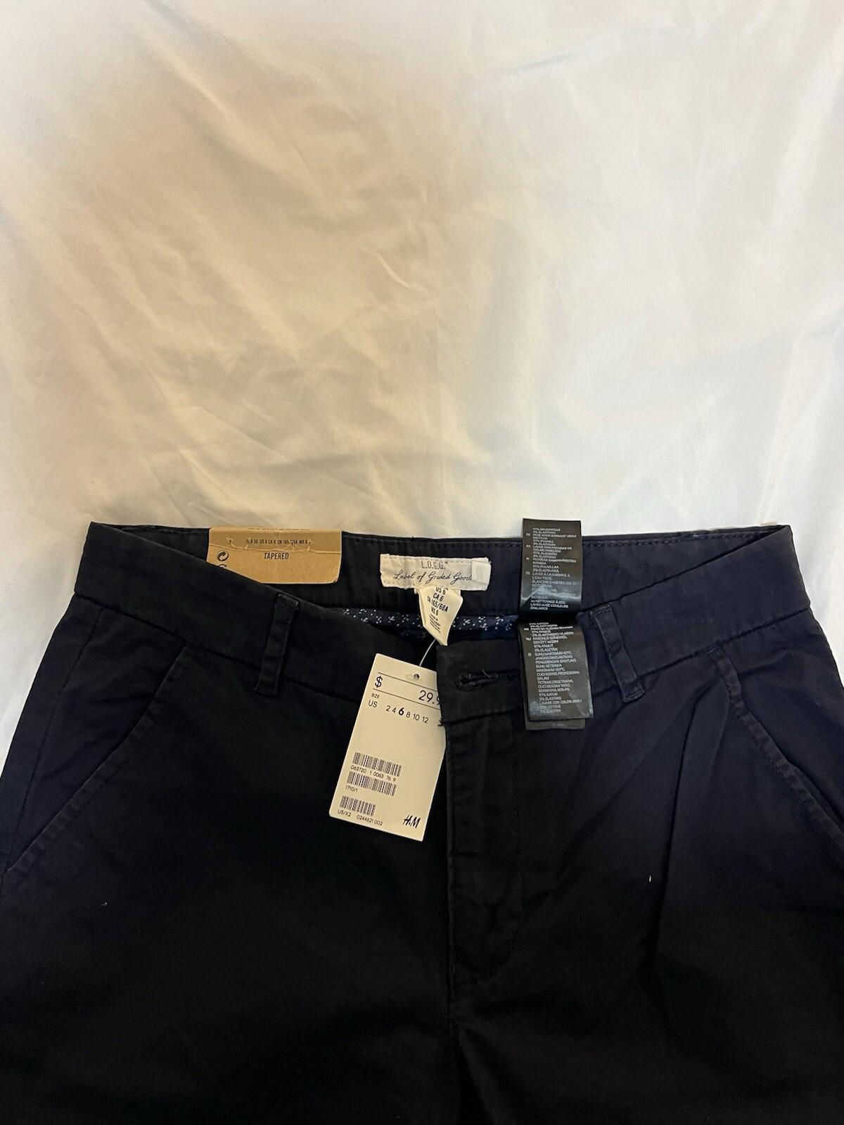 H&M Pants Womens 6 Black HIgh Rise Tapered Pockets Career NWT 365