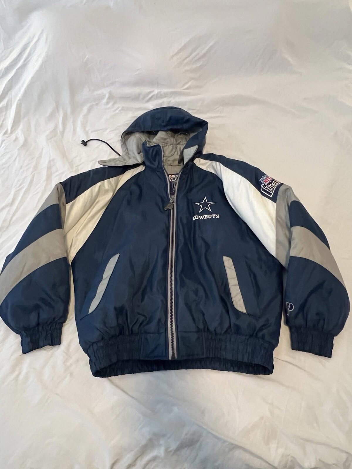 Vintage 90’s Pro Player  NFL Dallas cowboys blue and white puffer Men’s Large