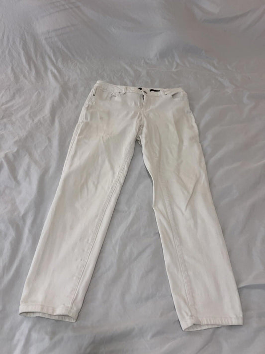 Earl Jean Womens 12 Mid-Rise Skinny Ankle Medium Wash White Denim 124