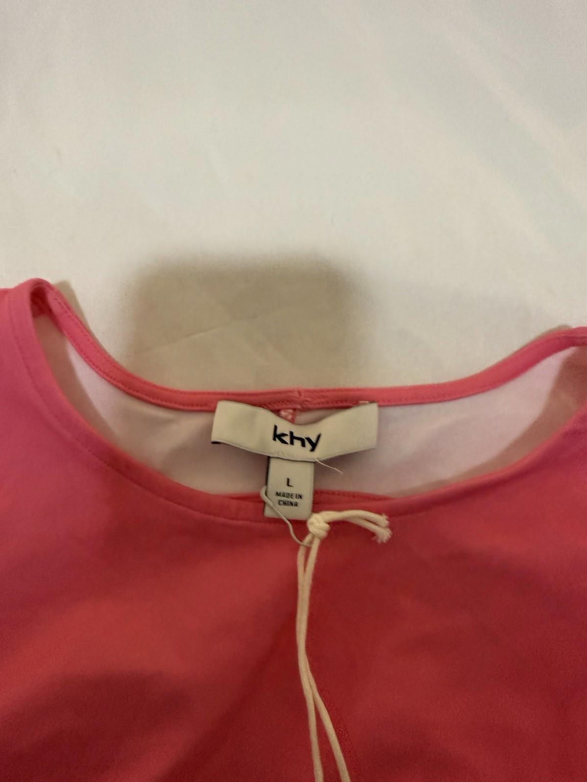 Khy Pink Floral Sexy Thong Bodysuit, NWT Size Large  Short Sleeved 148