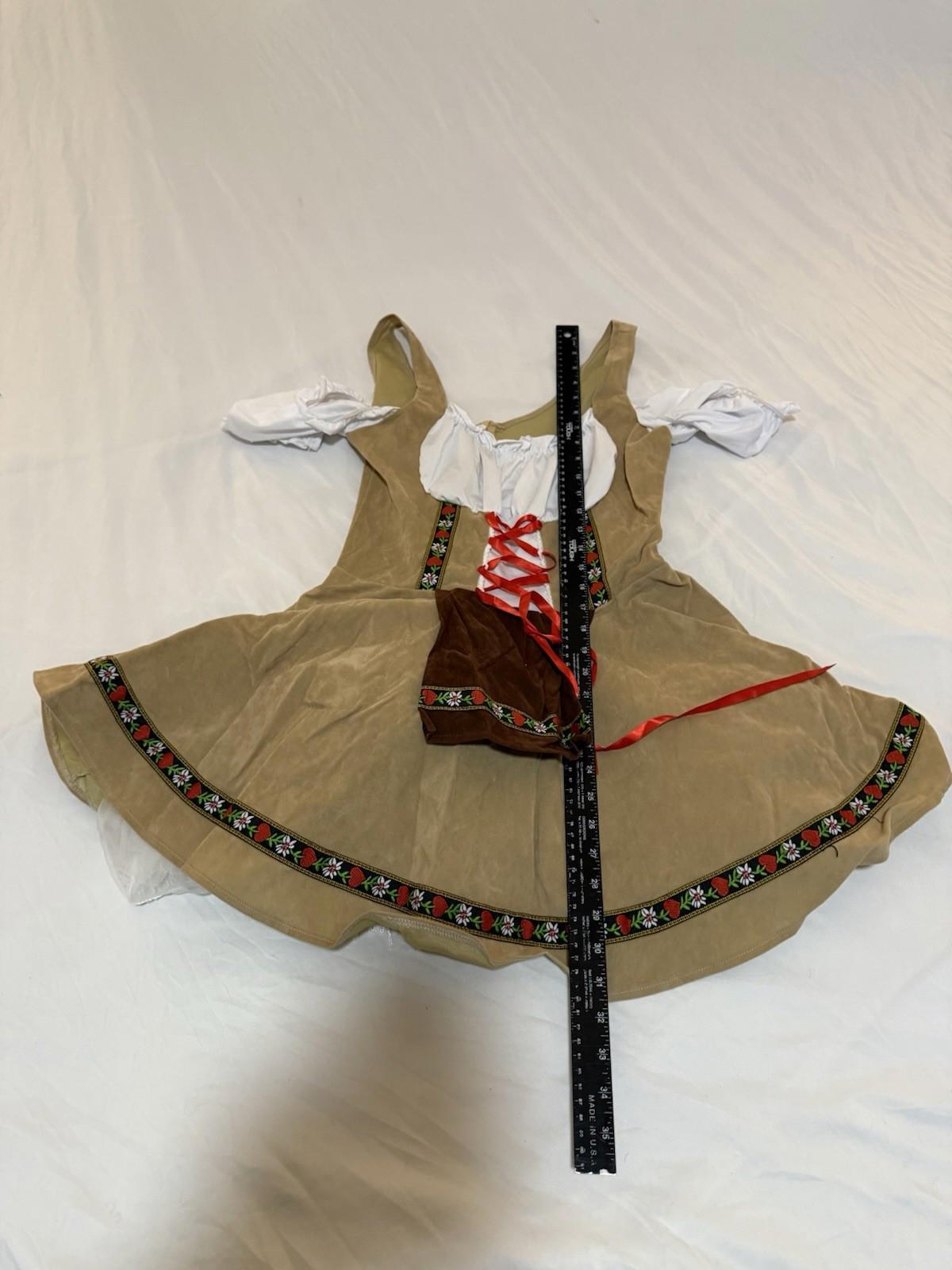Oktoberfest 3 Piece German Bavarian Traditional Dirndl Blue Dress Size L/XL 148