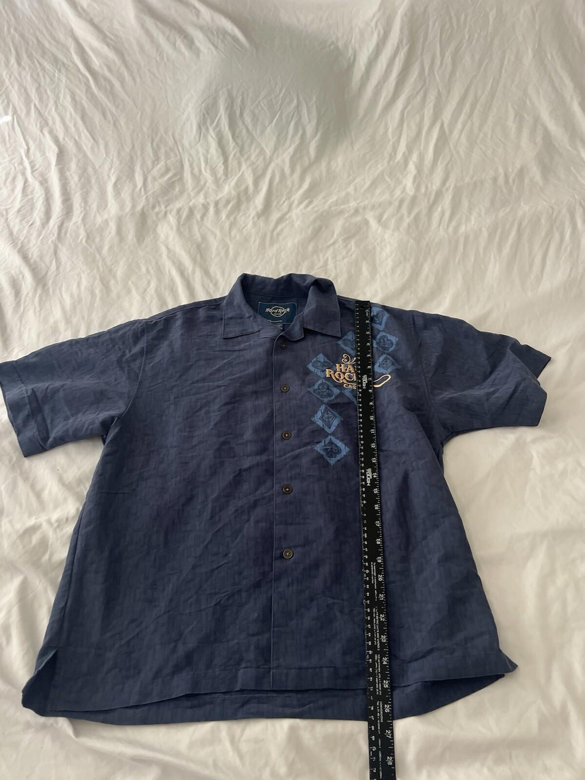 Hard Rock Cafe Men's Medium Hollywood  Embroidered Casino Cards Camp Shirt M 376