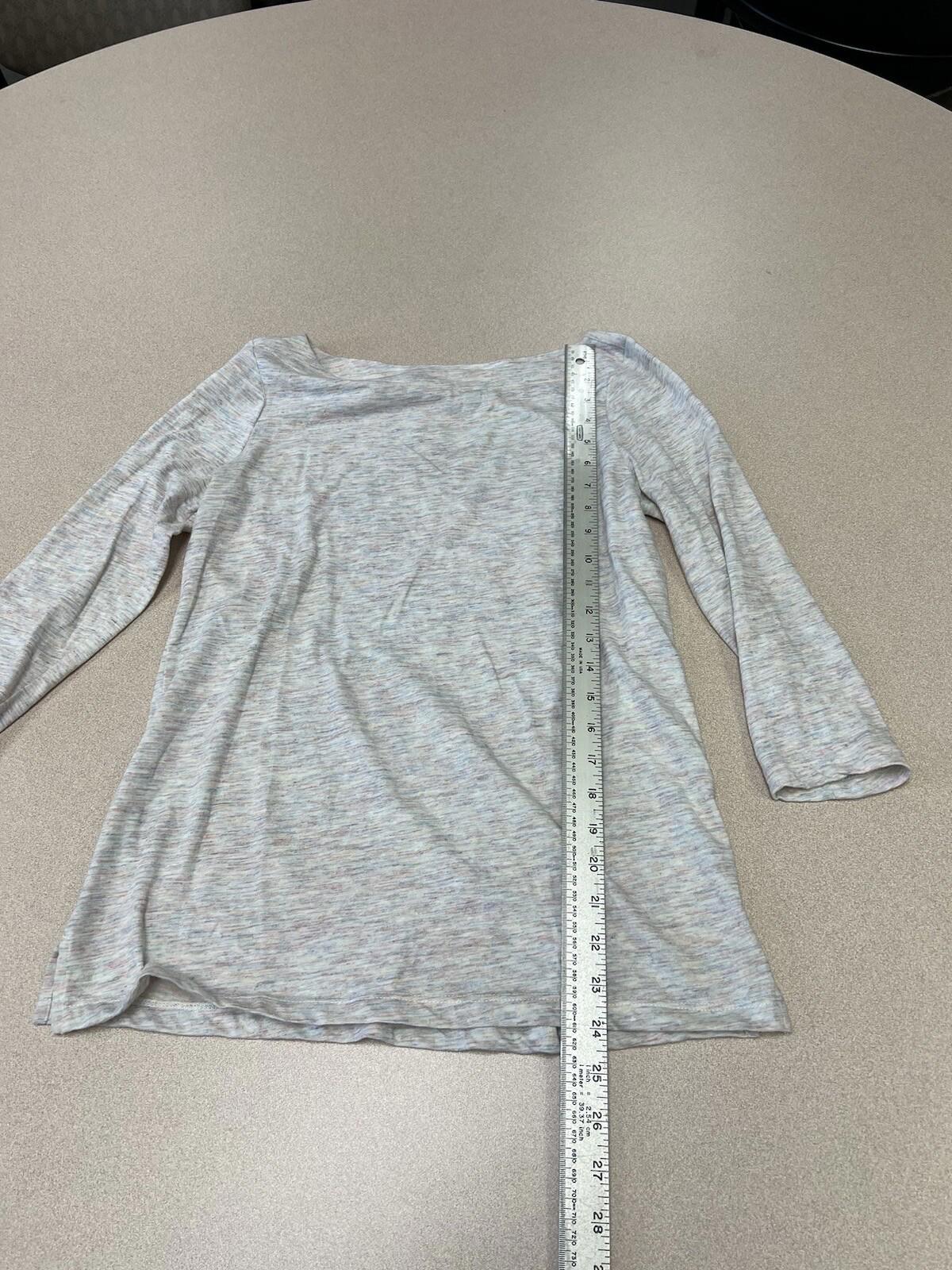 Ann Taylor Shirt Women's Small 3/4 Sleeve Round Neck Draped Front 323