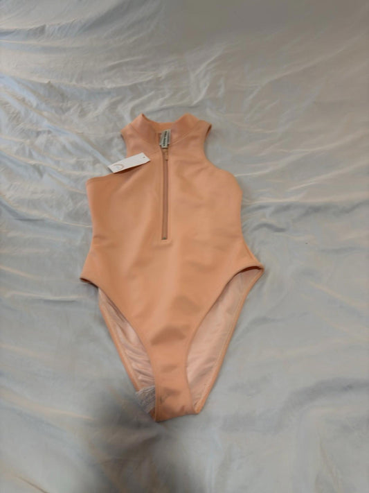 Dipping Daisys Swimsuit Shoal One Piece Rash Guard Zip Up Orange NWT Small 155