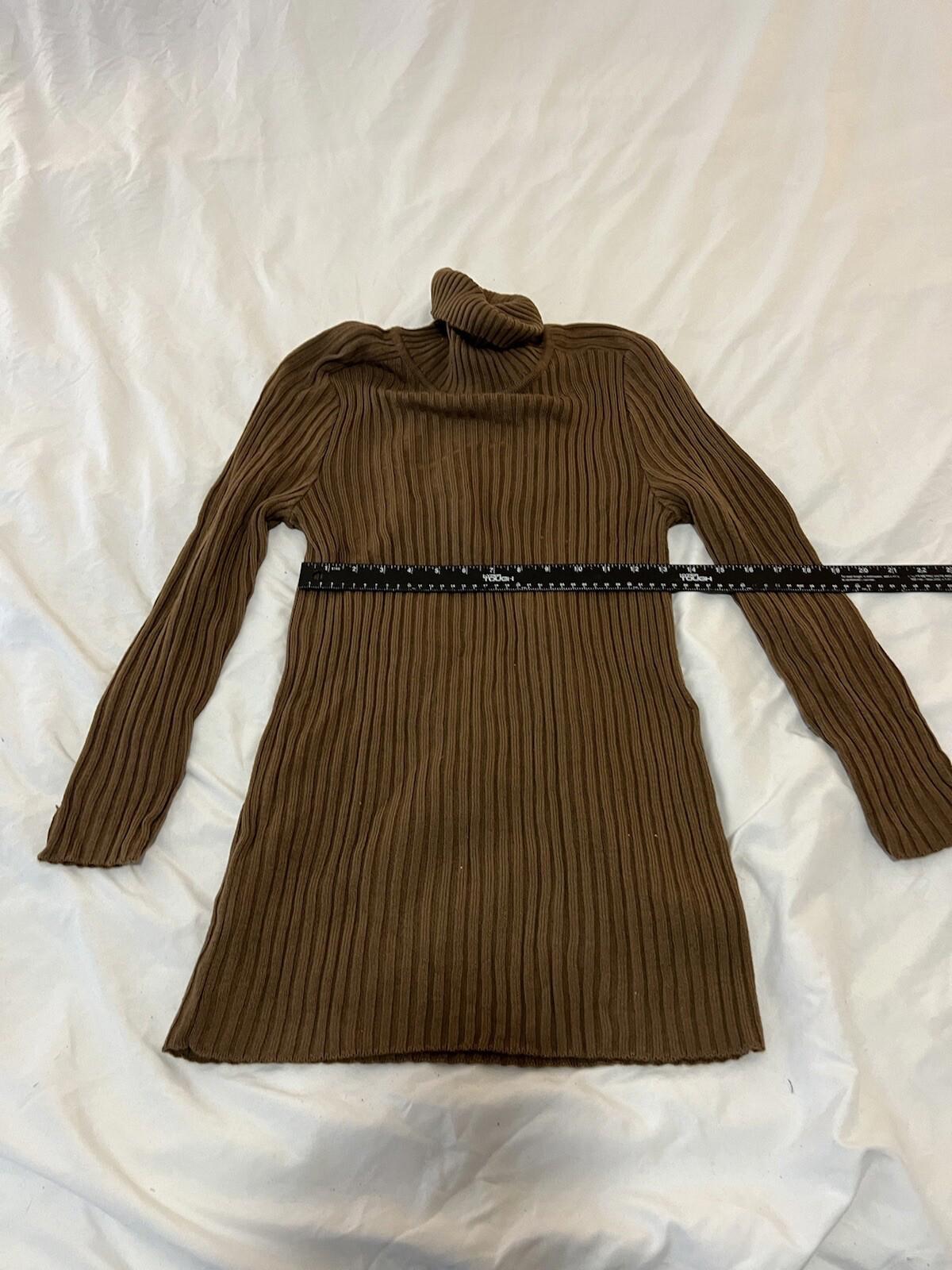 Vintage Mondi Sweater Dress  Brown 1980s Size Medium 353