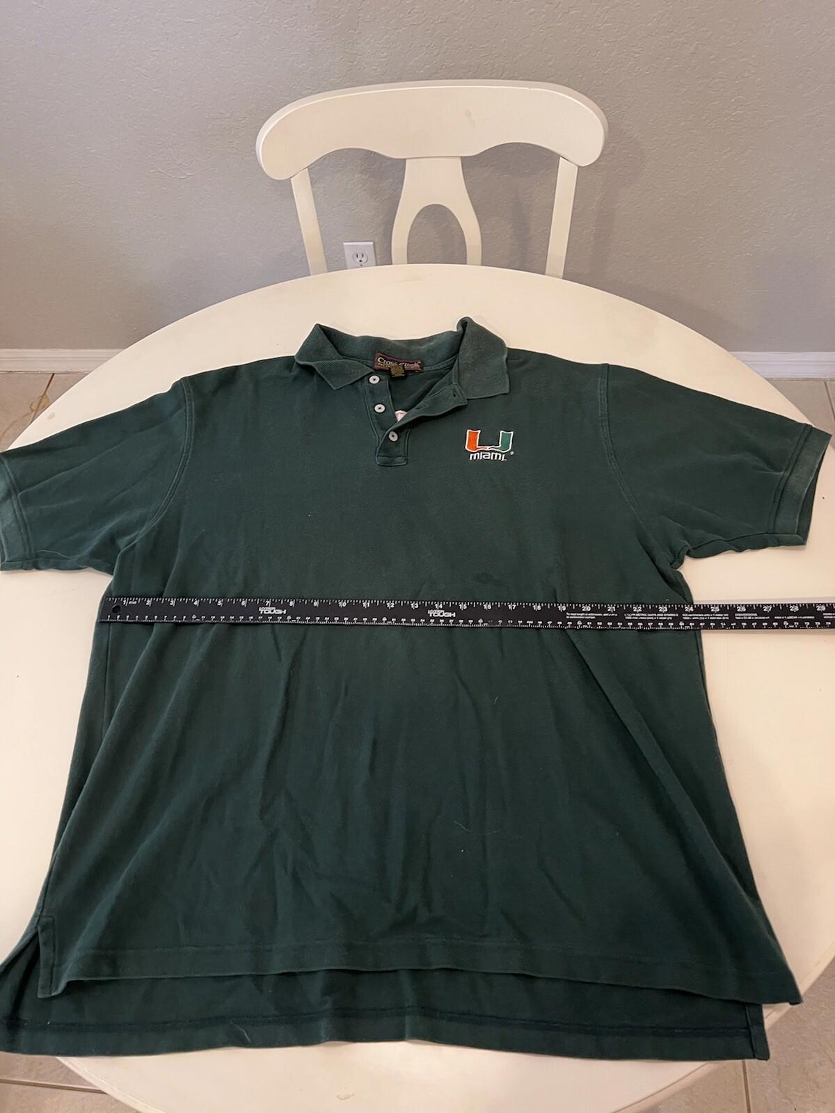 Vintage Miami Hurricane Men's Polo T-Shirt Size XL 118