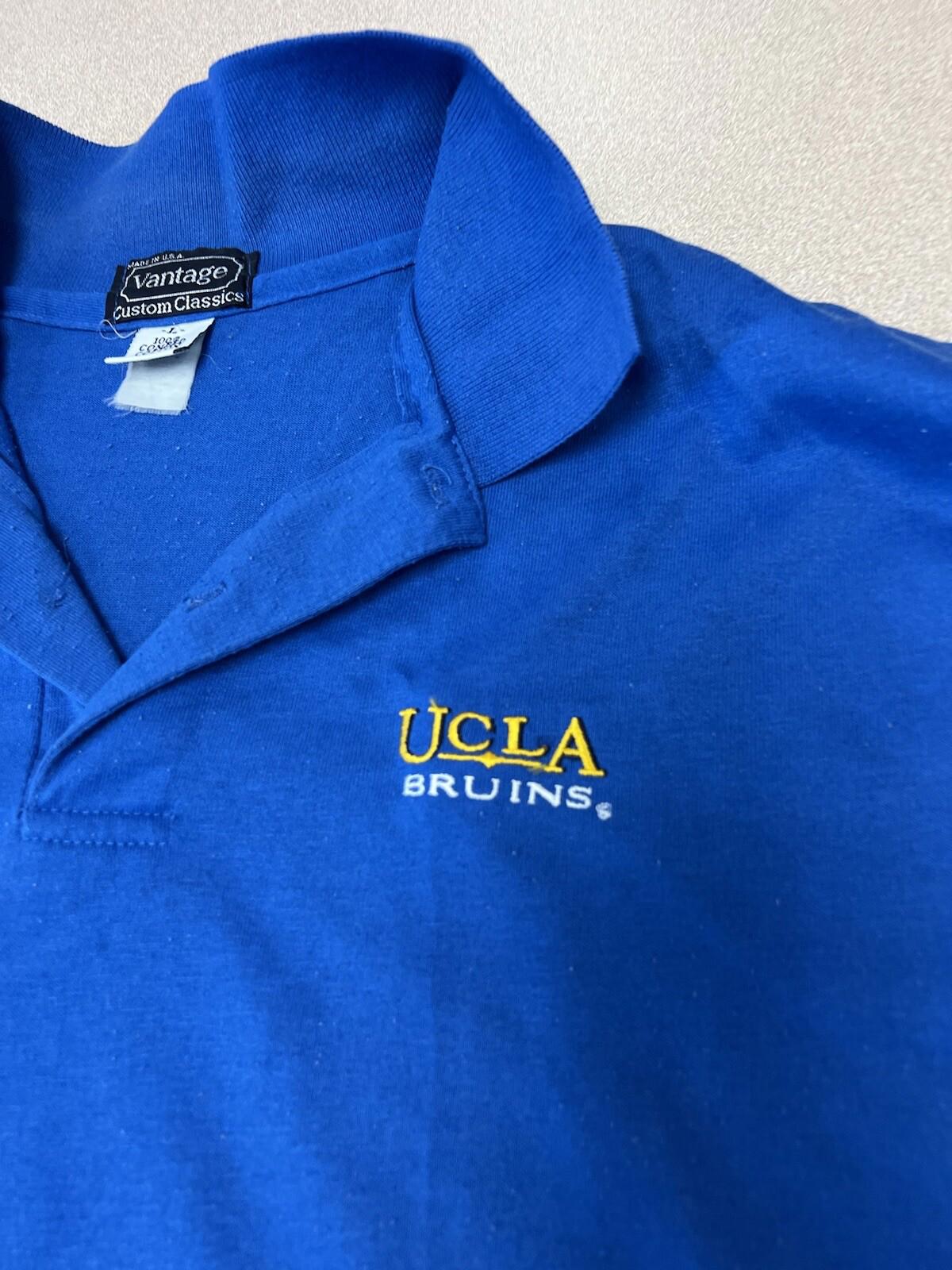 Vintage UCLA 90’s Polo Shirt Size Large Blue Embroidered 309