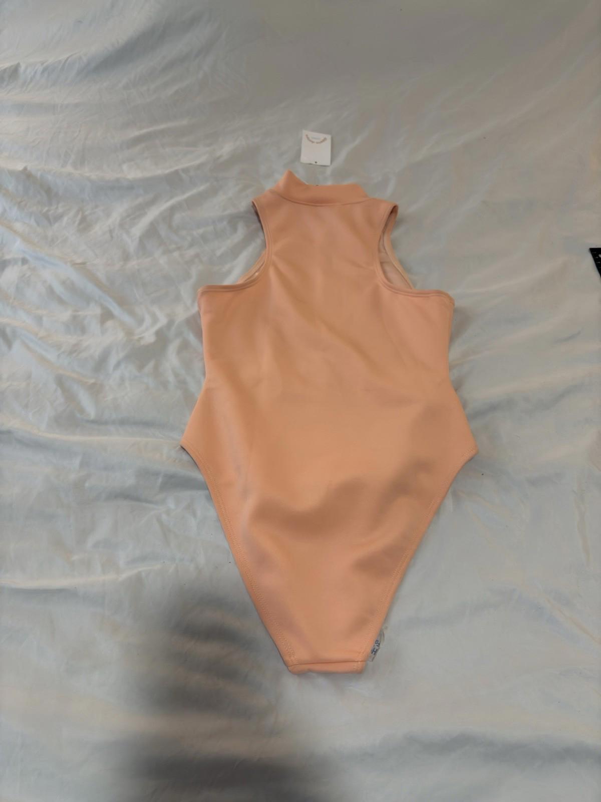 Dipping Daisys Swimsuit Shoal One Piece Rash Guard Zip Up Orange NWT Small 155